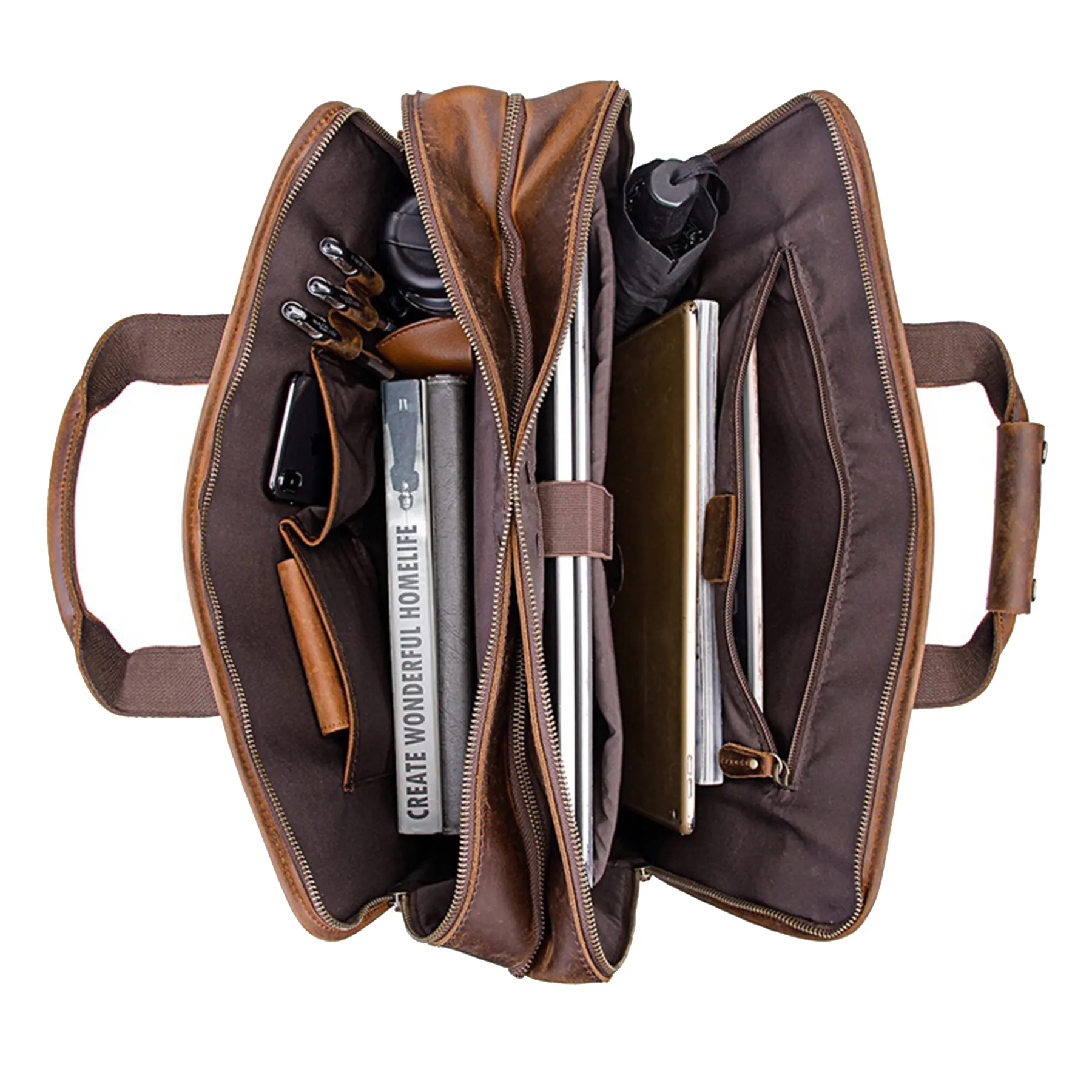 Leather Briefcase for Men Laptop Bag 4