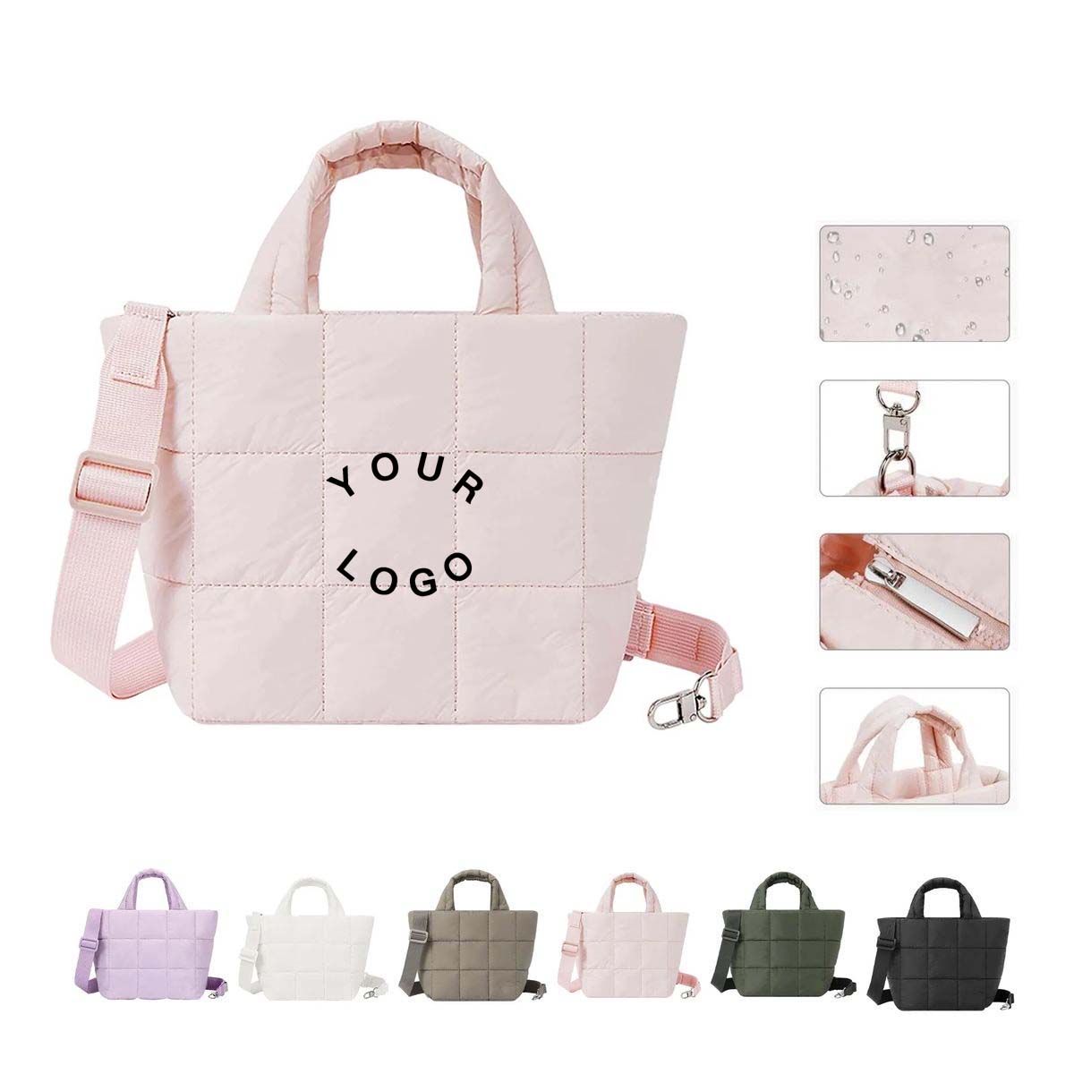 Lightweight Quilted Shoulder Bag with Fluffy Texture 9
