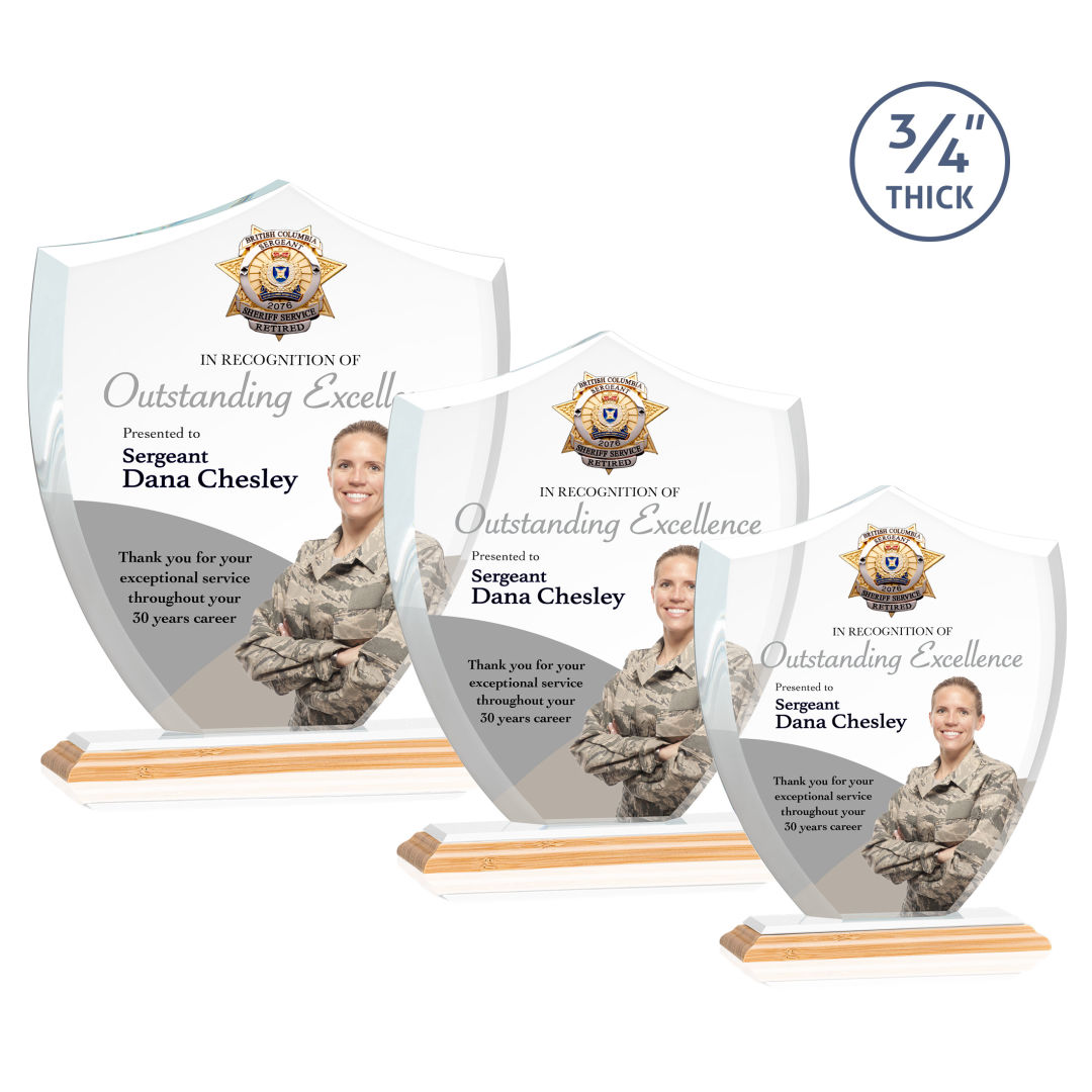 Scudo Shield VividPrint™ Award - Bamboo/White