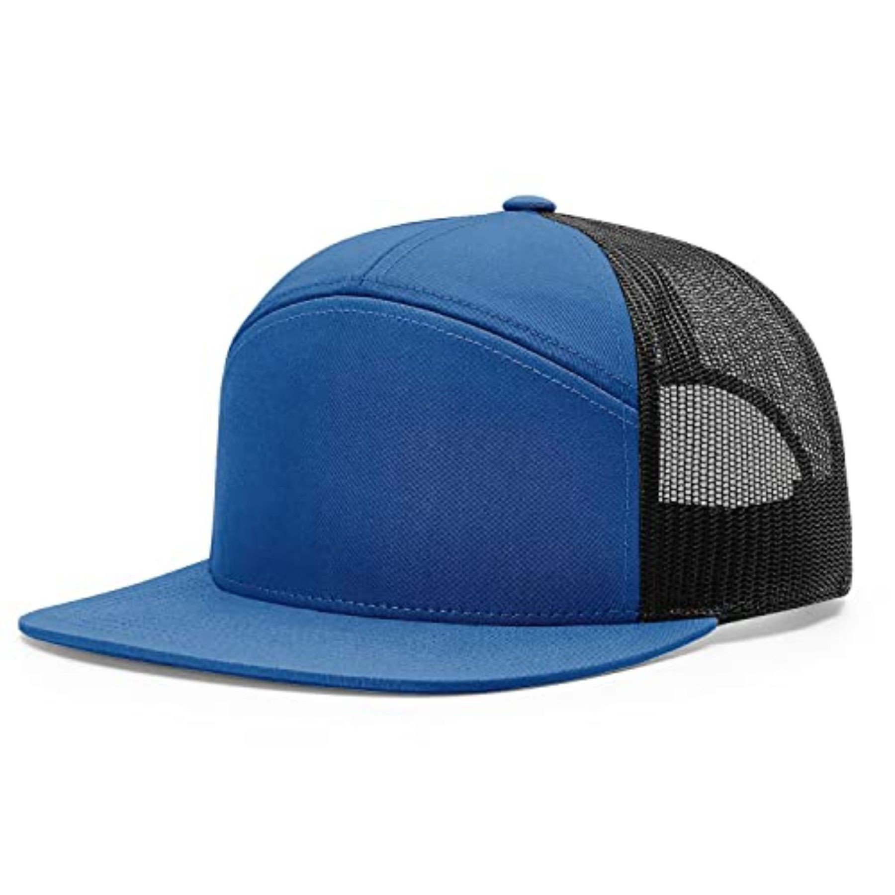 7 Panel Snapback Mesh Back Cap Flat Bill Trucker Hat 3