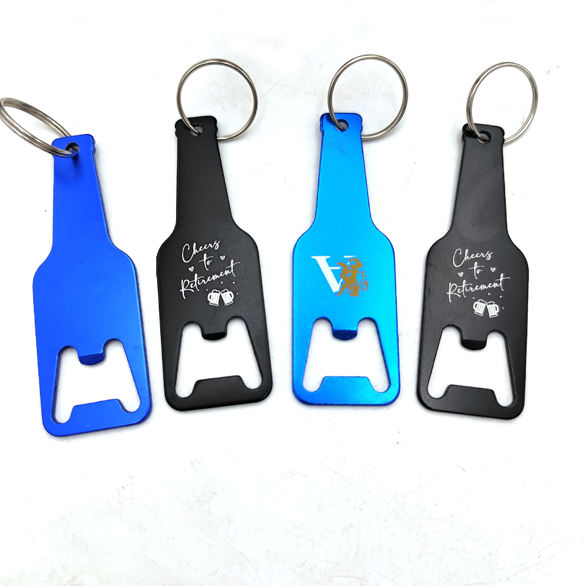 Bottle Shaped Metallic Opener with Key Chain 1