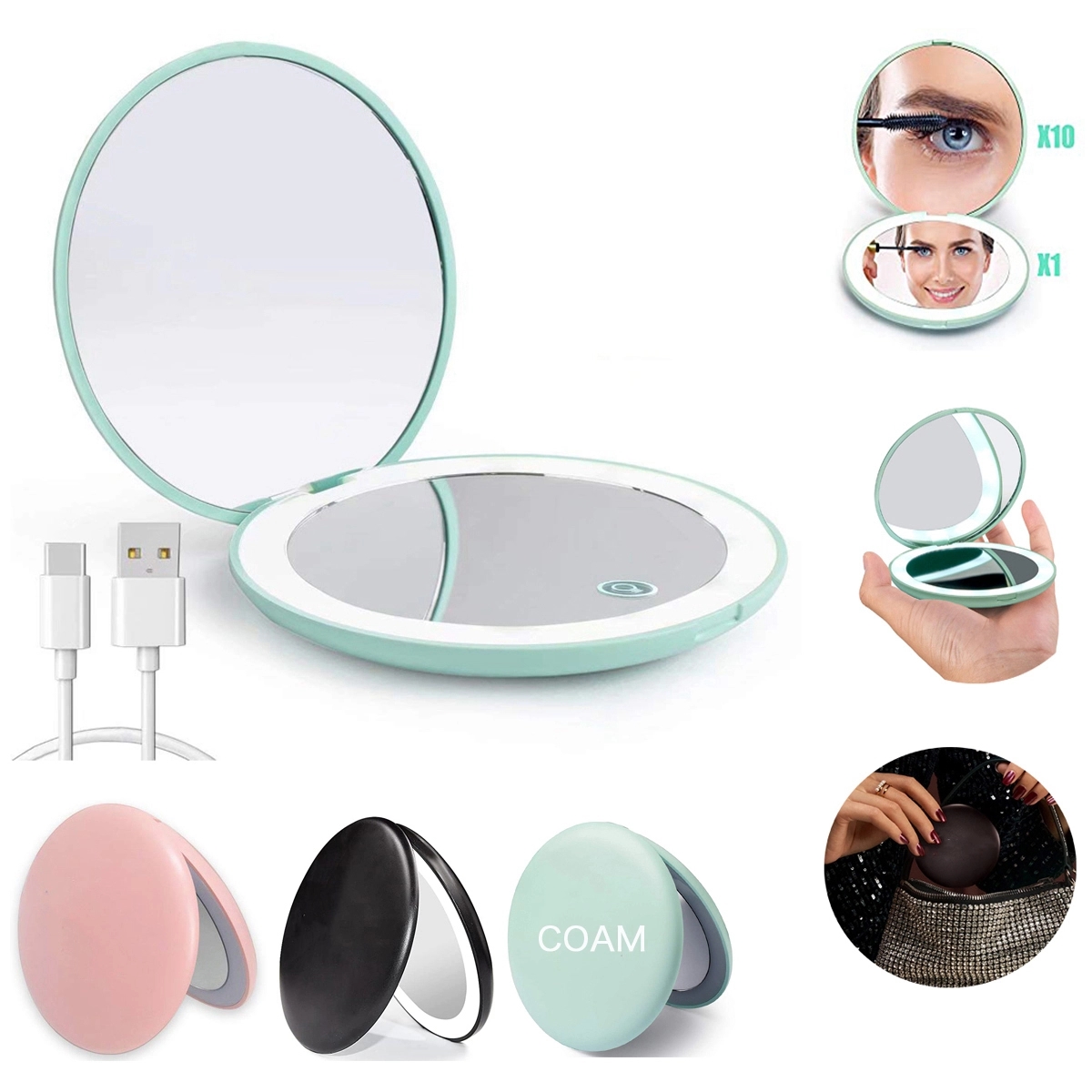 Rechargeable Led Travel Makeup Mirror 2