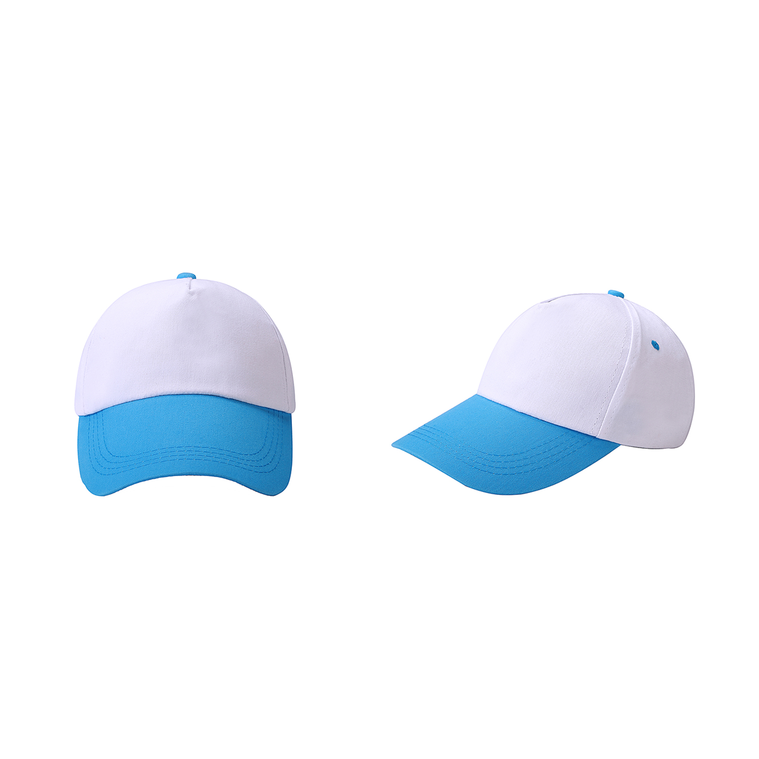 Stock 2-Tone Cotton Twill 5 Panel Cap w/Velcro Back Fastener 6
