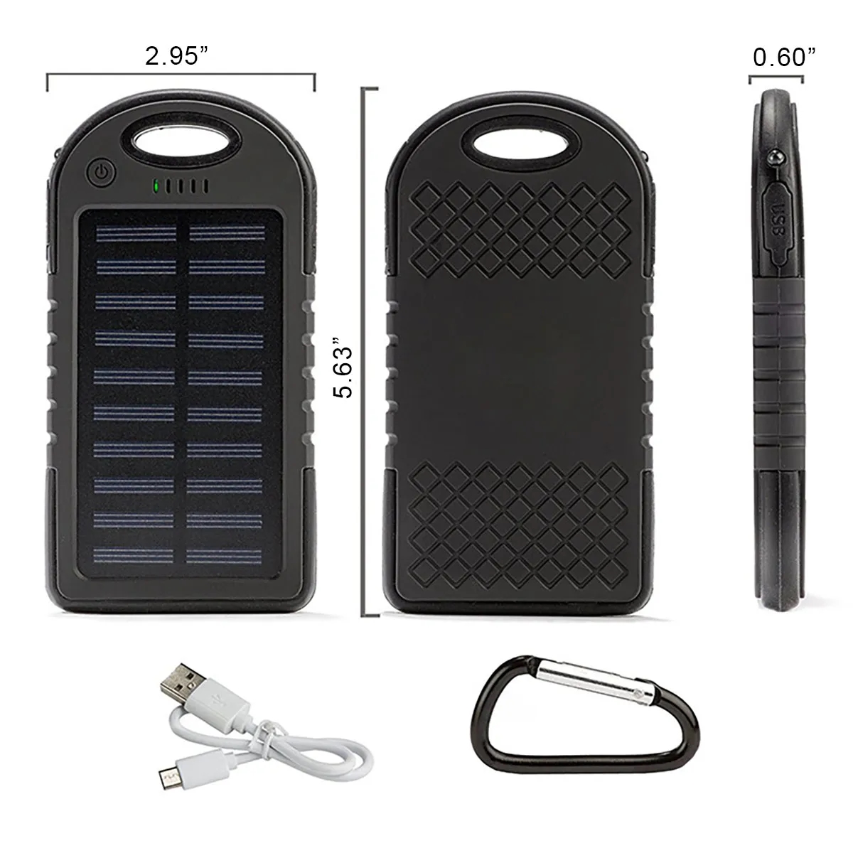 Custom Outdoor Portable Mini Solar Power Bank With Carabiner 3