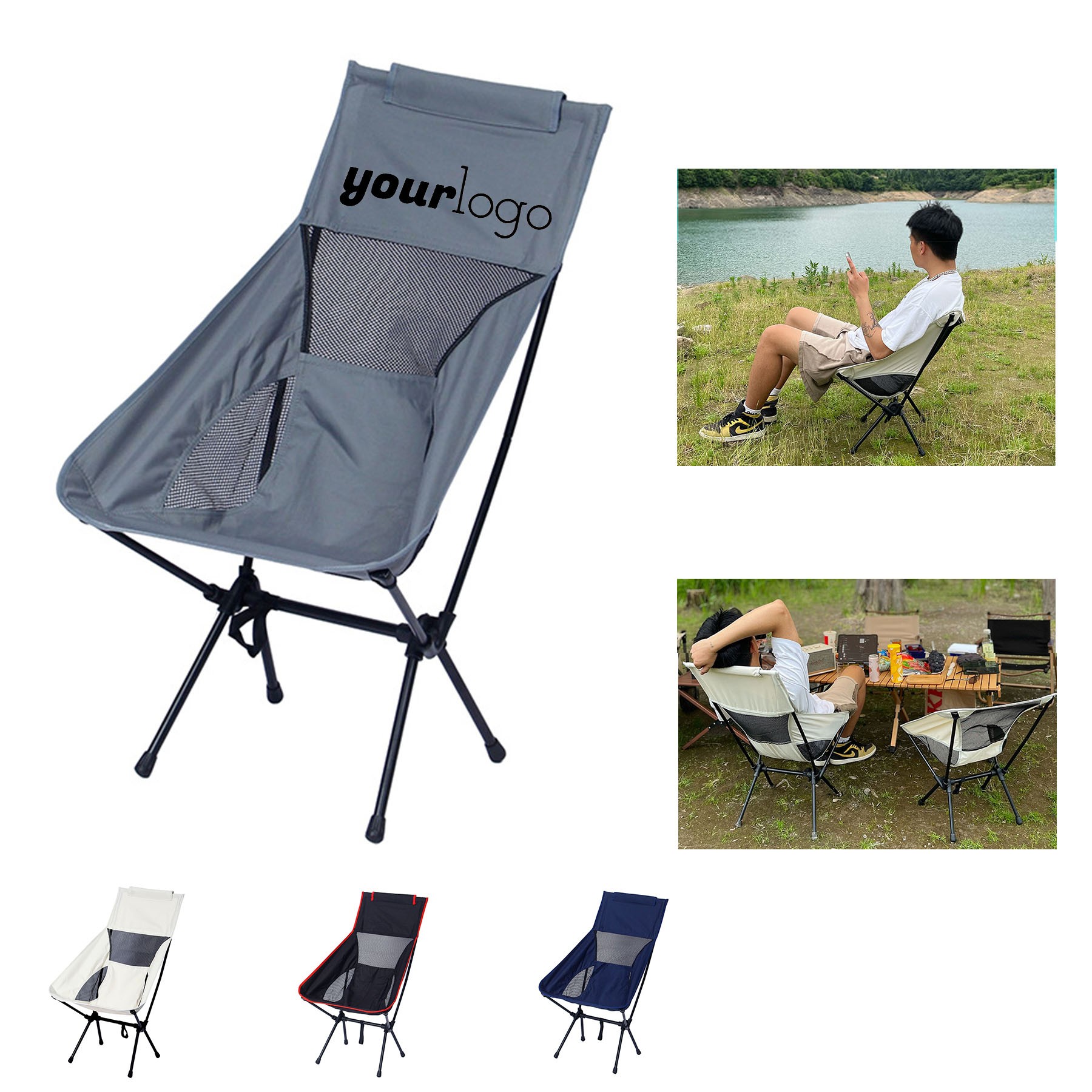Outdoor Portable Folding Camping Moon Chair