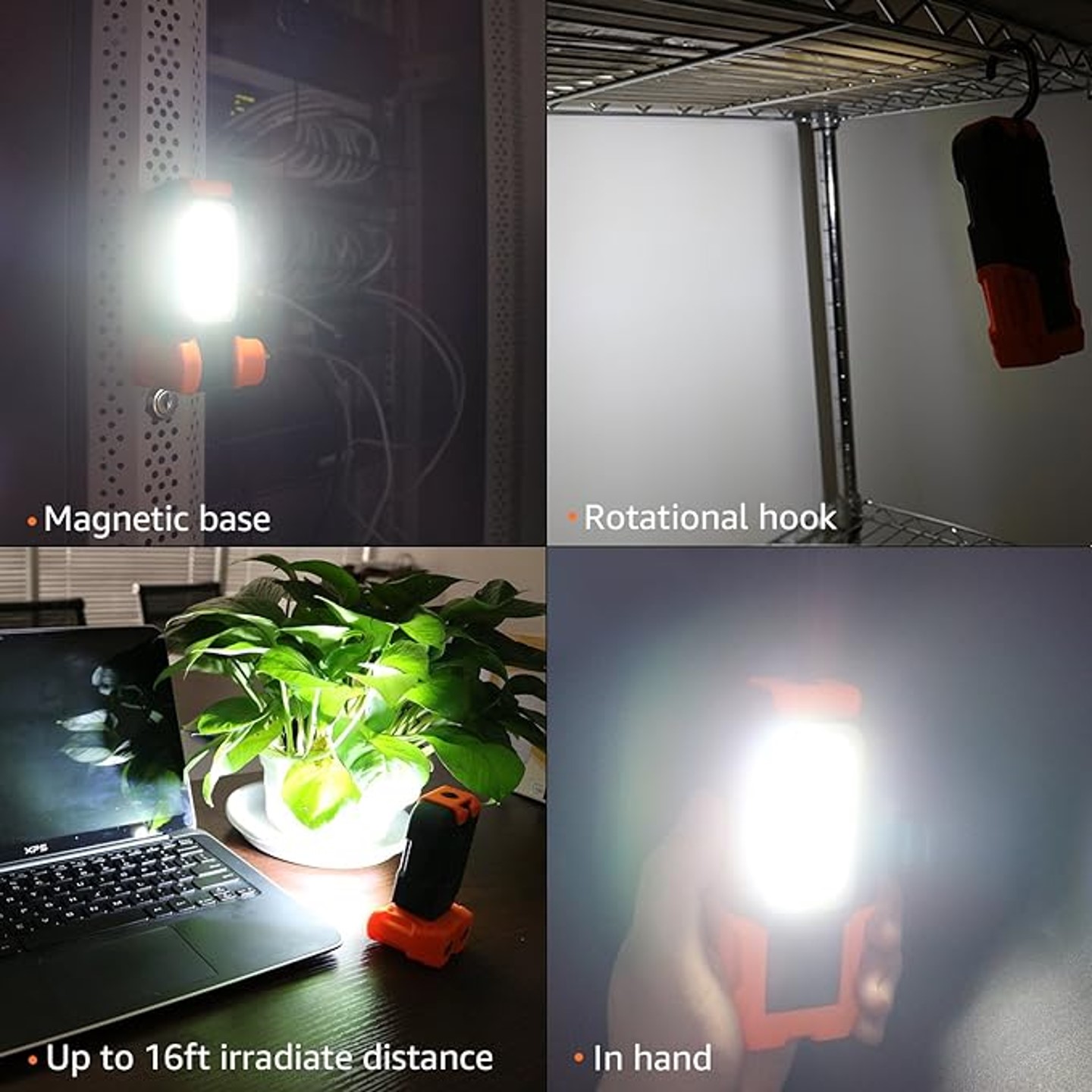 Portable LED Work Light with Hanging Hook & Magnetic 3