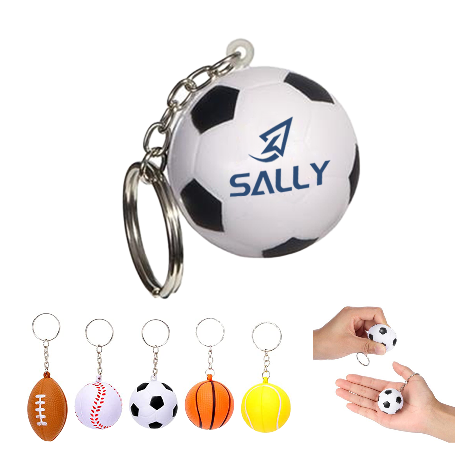 Soccer Keychains Stress Ball For School Carnival Reward 1