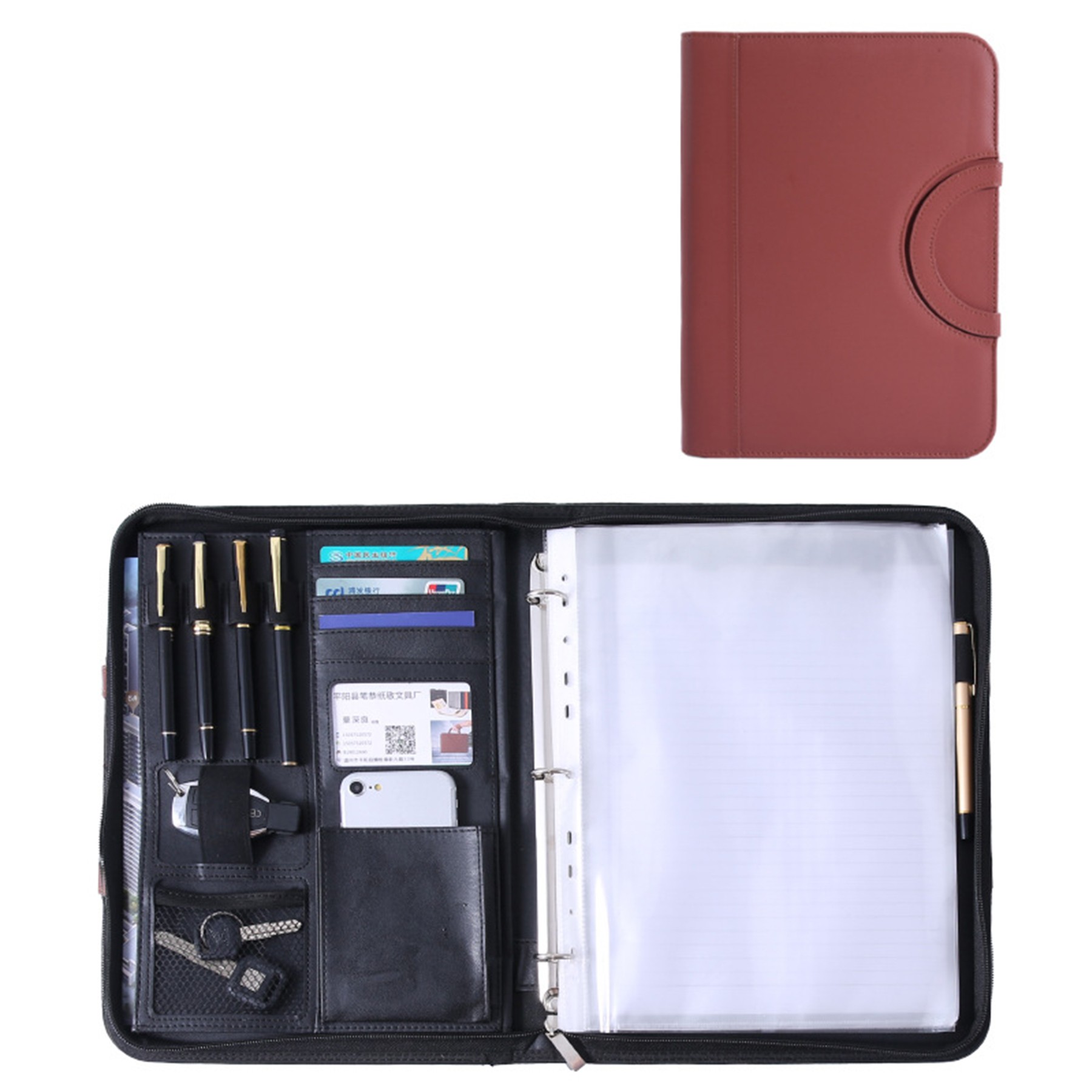 Portable Zippered Portfolio Binder Organizer 2