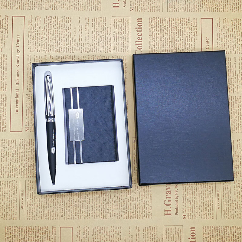 2-Piece Office Gift Set Metal Ball Pen and Card Case 6