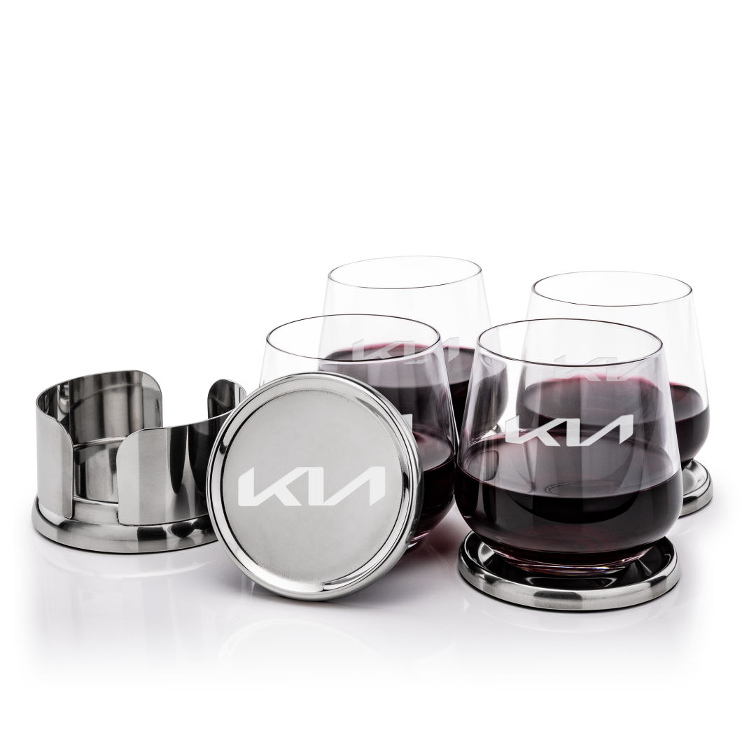 Baldoni Coasters & Garland Stemless Wine Set