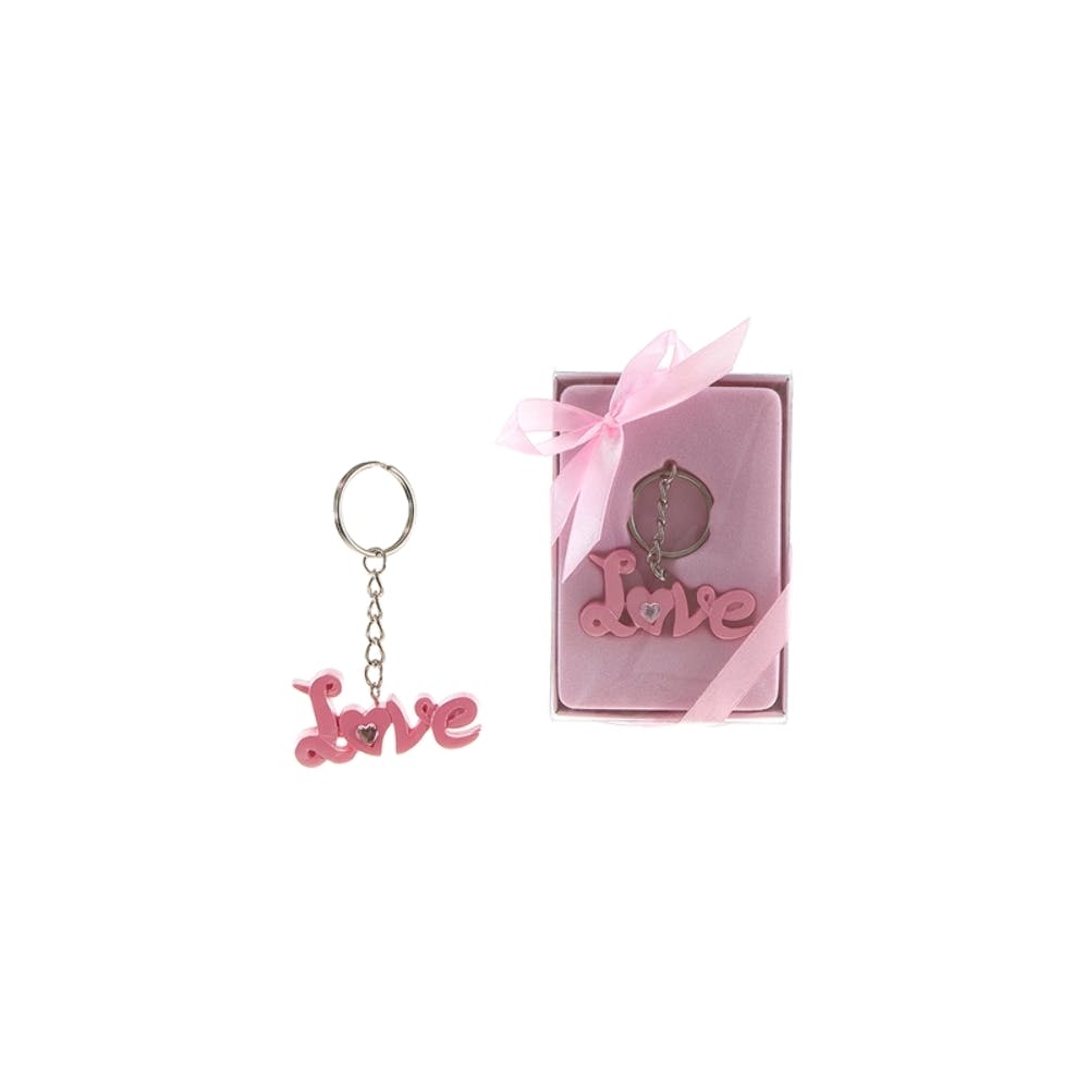 "Love" Phrase Key Chain - Pink 1