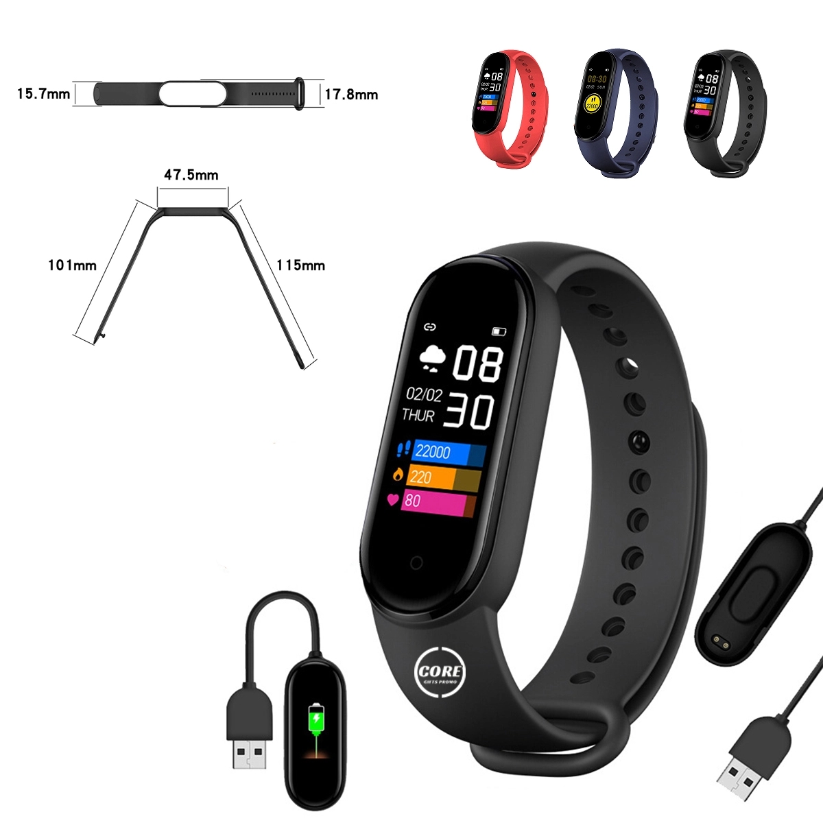 M6 Heart Rate and Sleep Monitor Smart Watch Bracelet 1