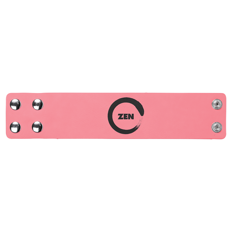 9 1/2" x 2" Pink Leatherette Cuff Bracelet 3
