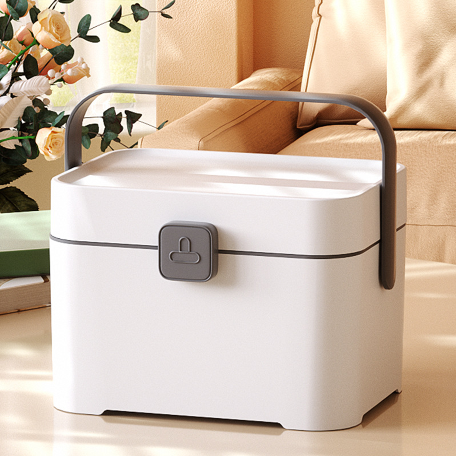 Plastic Two Layers Storage Box with Handle 4