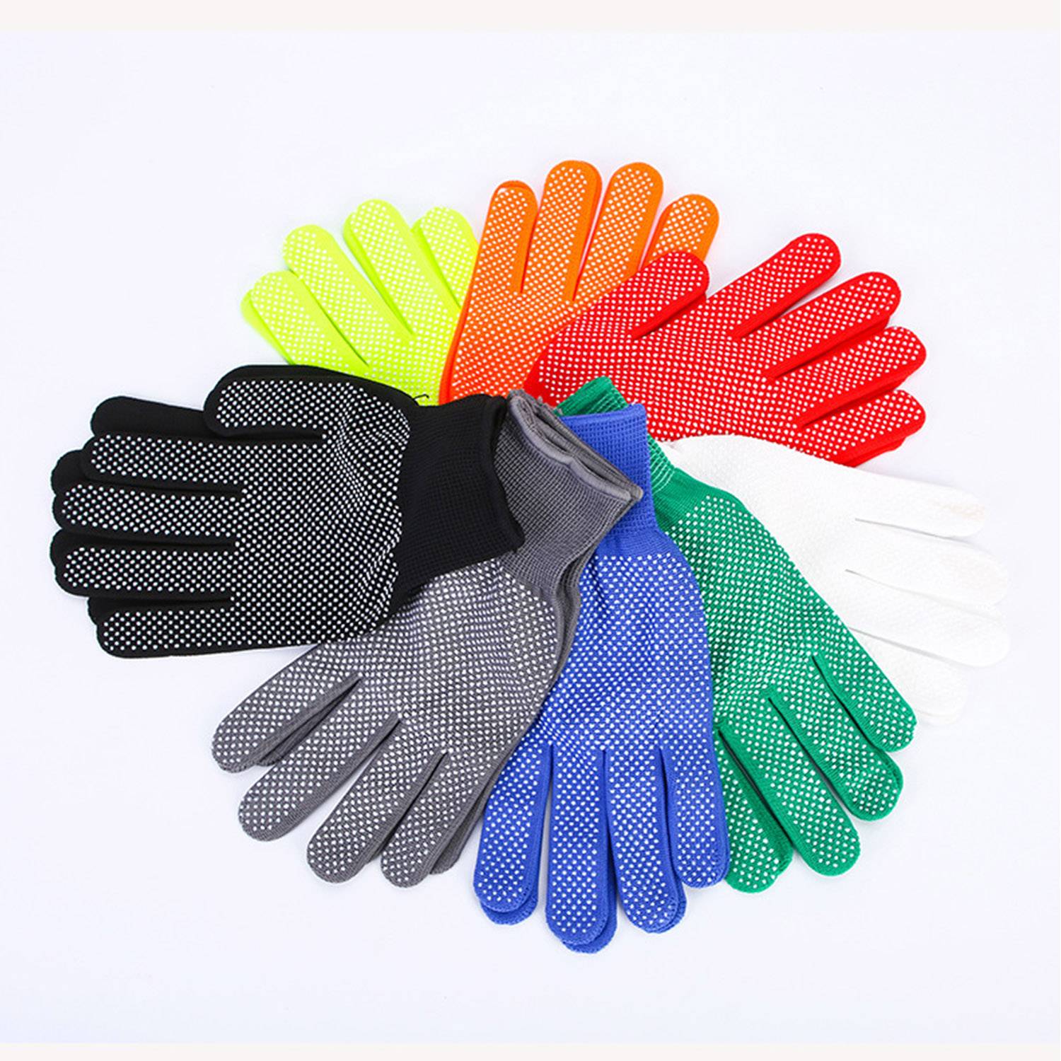 Breathable Nylon with PVC Dotted Anti-Slip Gloves 3