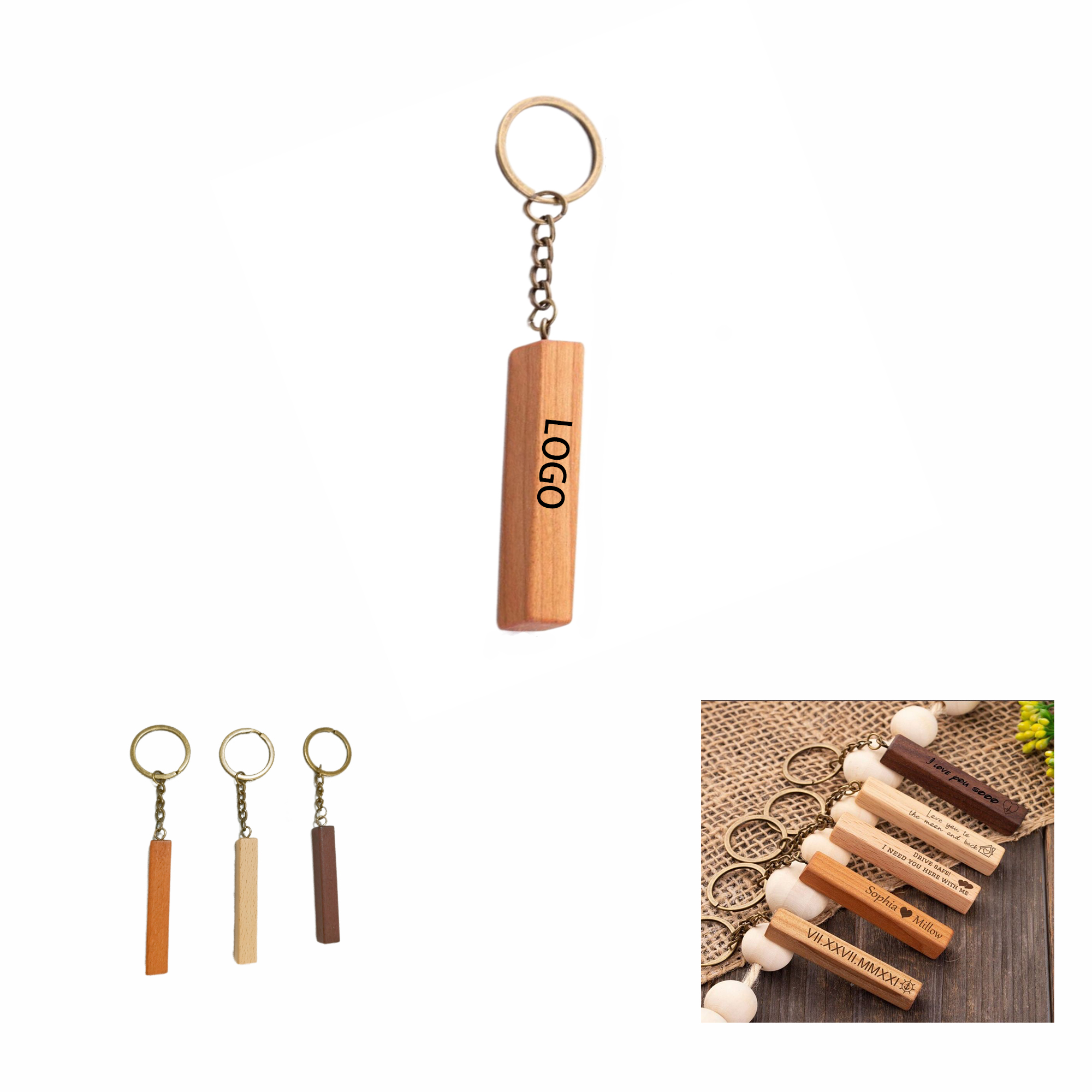 ECO Friendly Wooden Keychain MOQ 10pcs 2