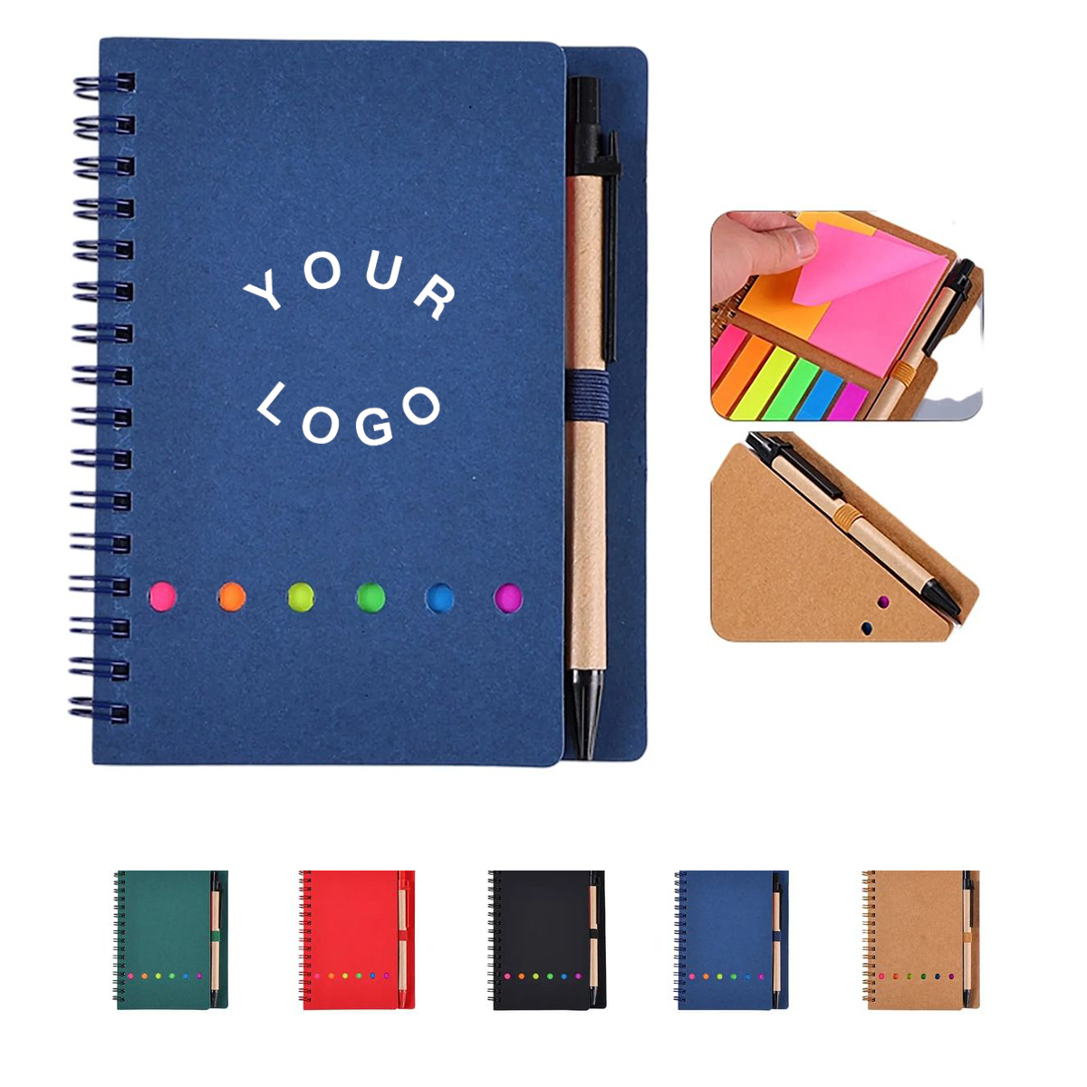 Eco Friendly Kraft Paper Notebook with Pen Holder 4