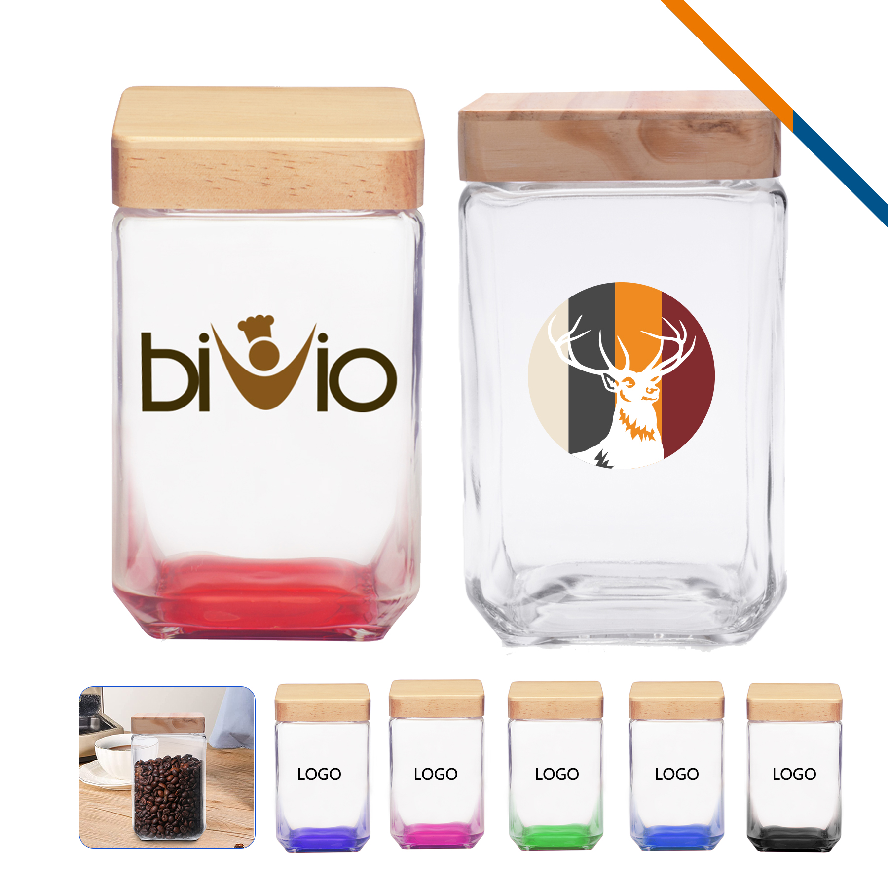 Lionel Glass Candy Jars - 54 OZ. 8