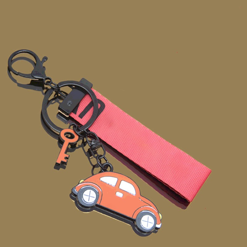 Creative Car Shape Metal Key Chain with Wristband 6
