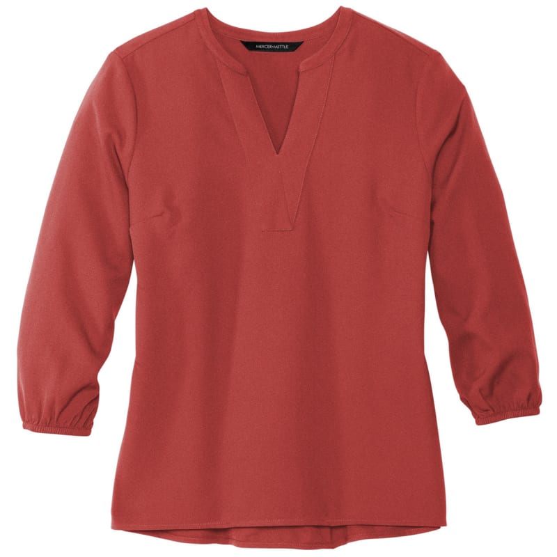 MERCER+METTLE Women's Stretch Crepe 3/4-Sleeve Blouse 42