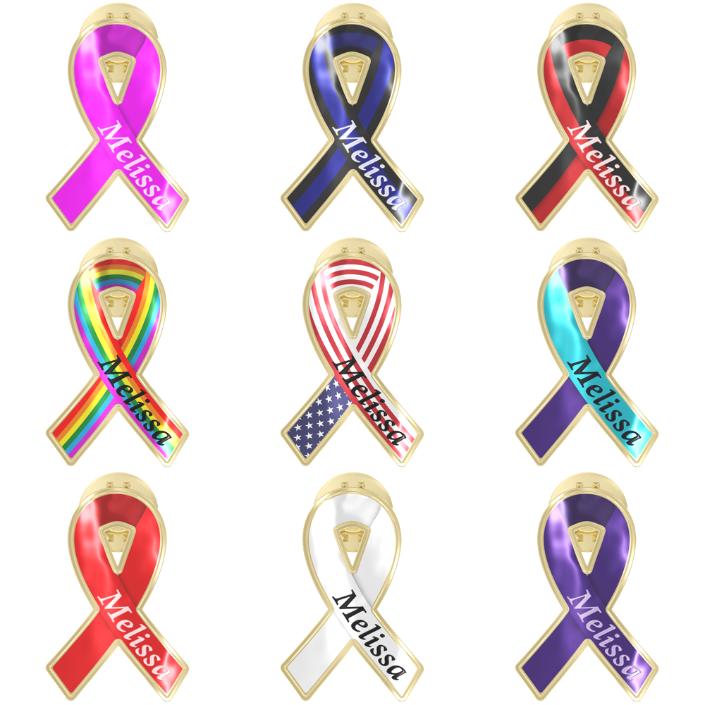 Texture Tone® Ribbon Awareness Shaped Lapel Pin 6