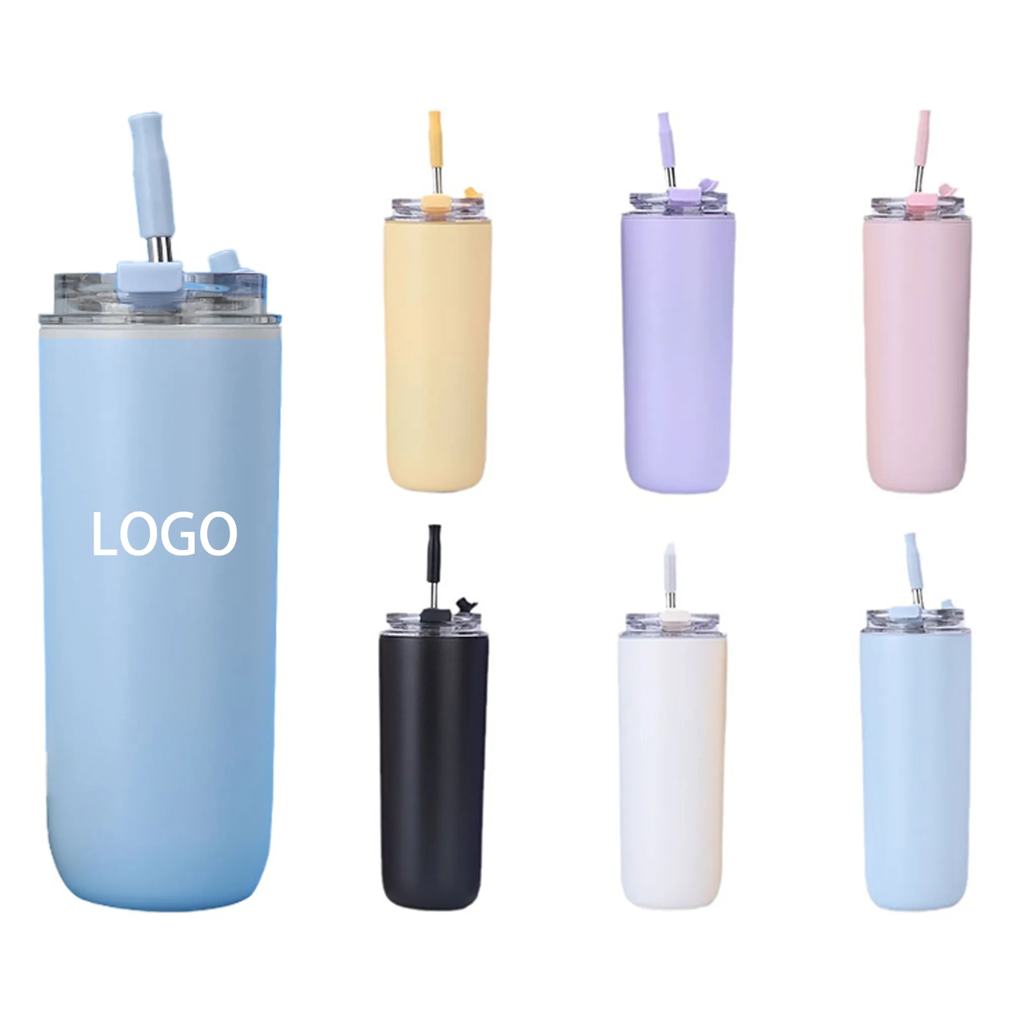 16 oz Insulated Travel Coffee Cup with Straw 2