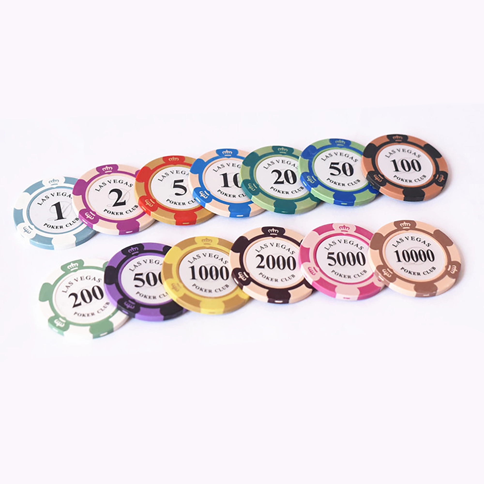 MOQ 50pcs 13.5g Professional Customized Clay Poker Chip 10