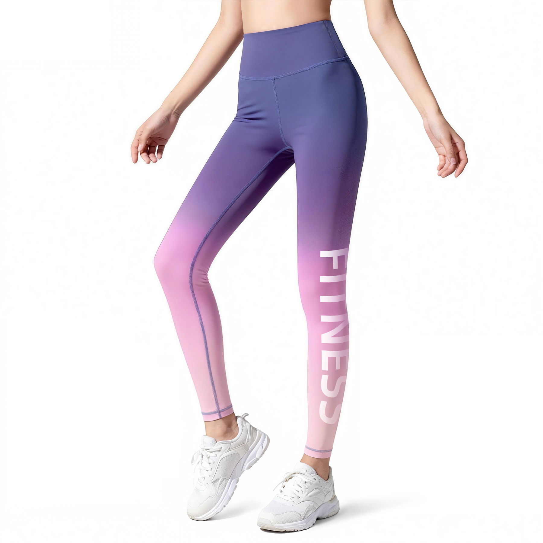 Women's High Waist Custom Yoga Leggings (Full Color) 6