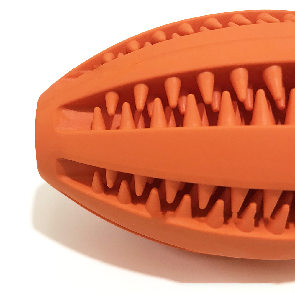 Football Shape Natural Rubber Dog Chew Toy 4