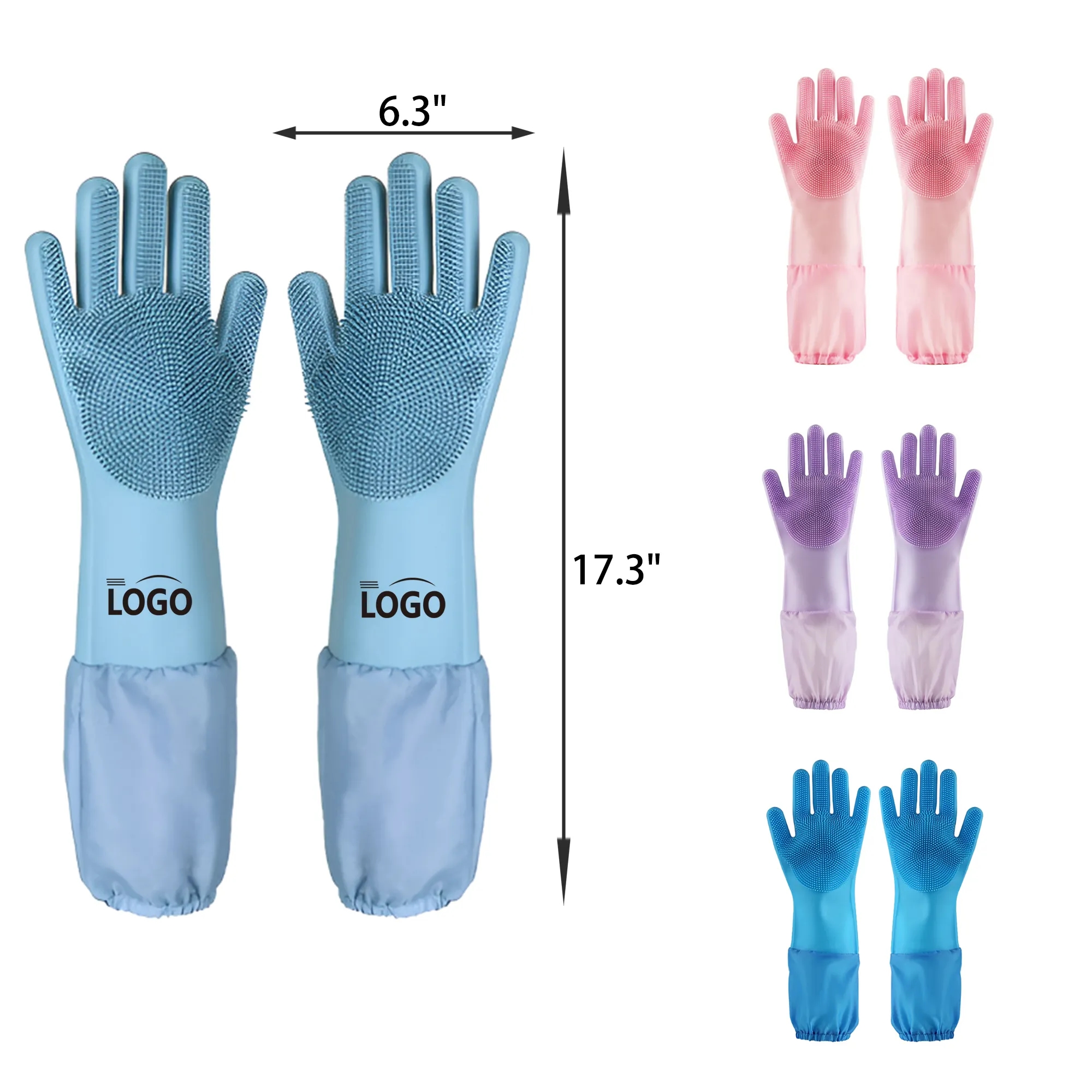 MOQ 50 PCS Long Pet Bath Silicone Gloves 2