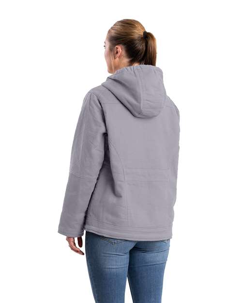 Women's Sherpa-Lined Twill Hooded Jacket - WHJ48 4