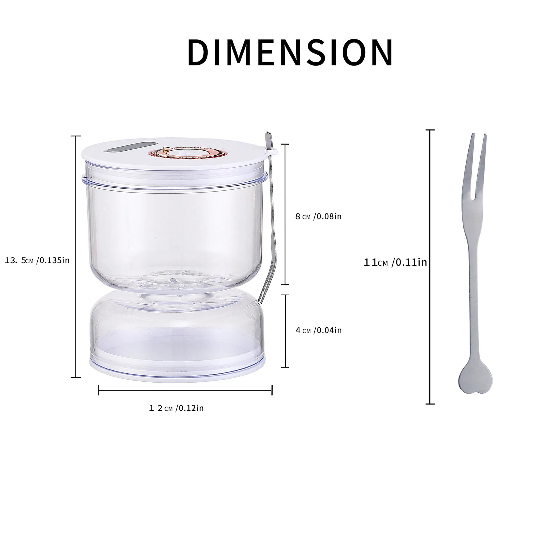 Kitchen dry and wet separation pickle jar with fork 5