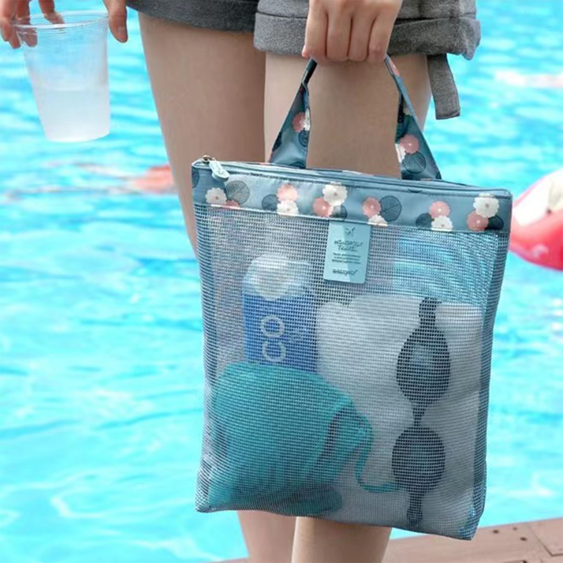 Summer Swim Beach Mesh Storage Bag 3