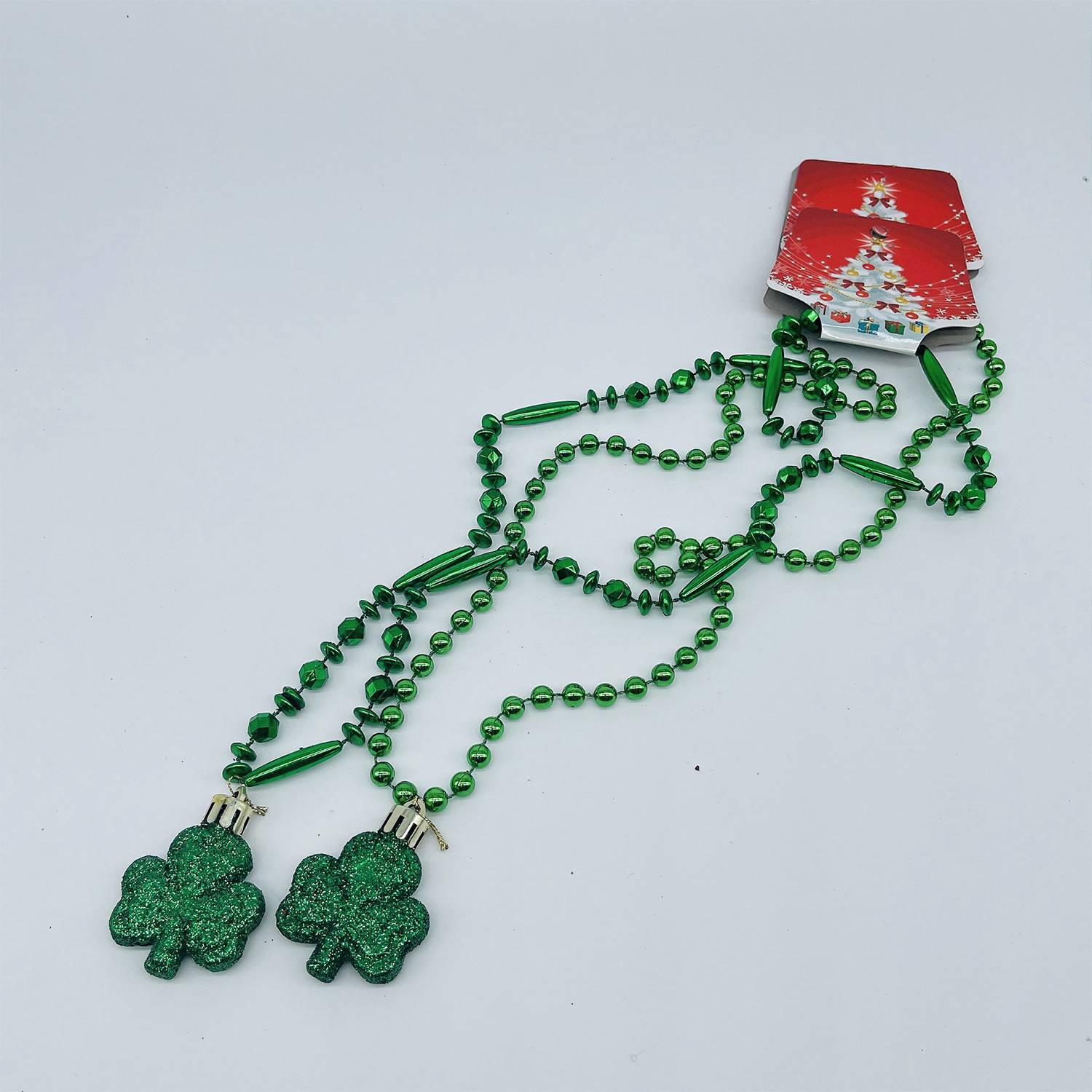 Green Clover beaded necklace 5