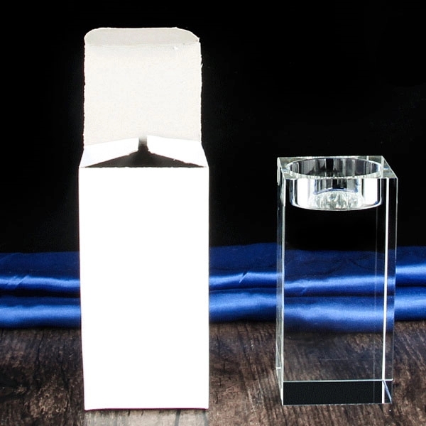 Square Clear Crystal Candle Holder 6