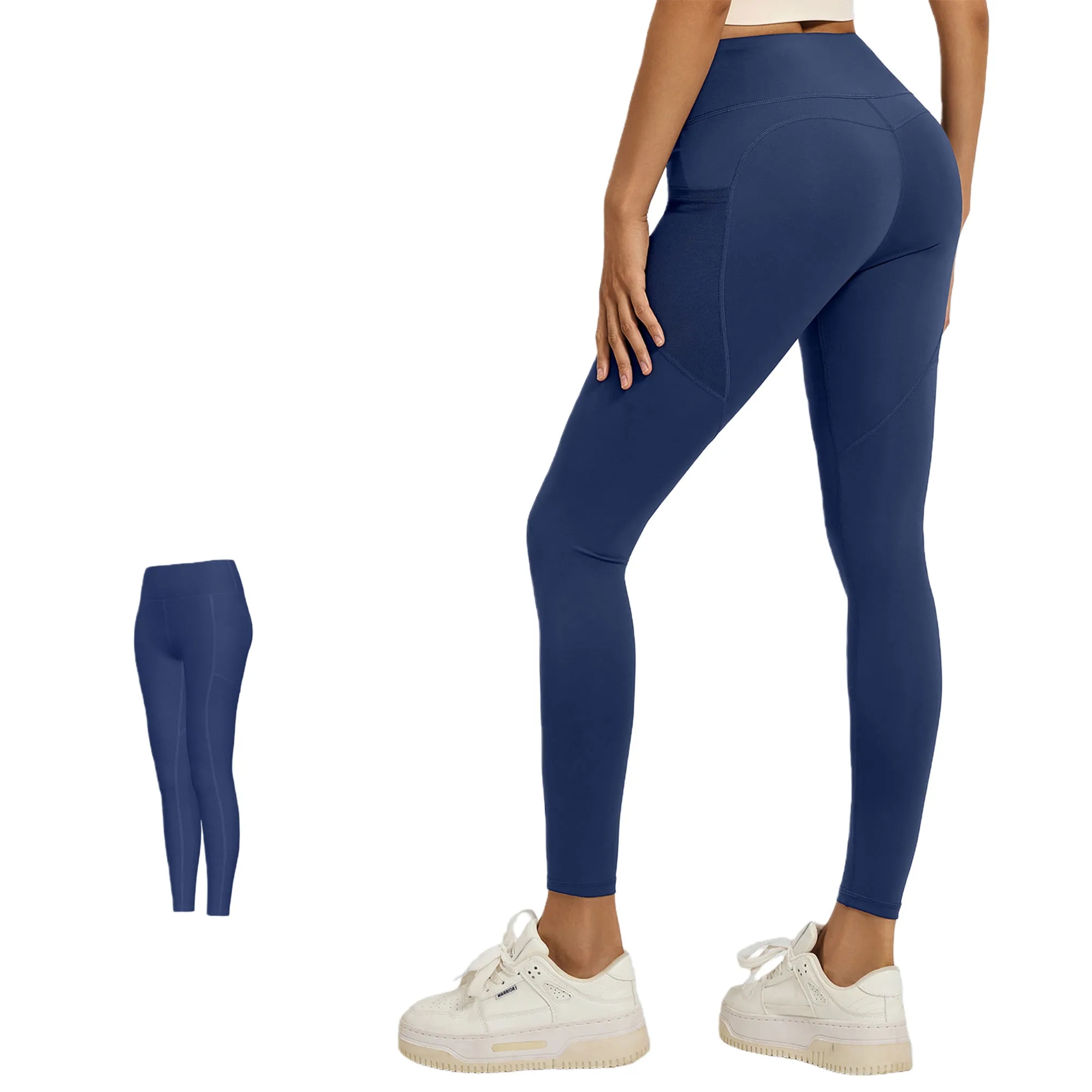High Waisted Tummy Control Yoga Pants With Mesh Side Pockets 7
