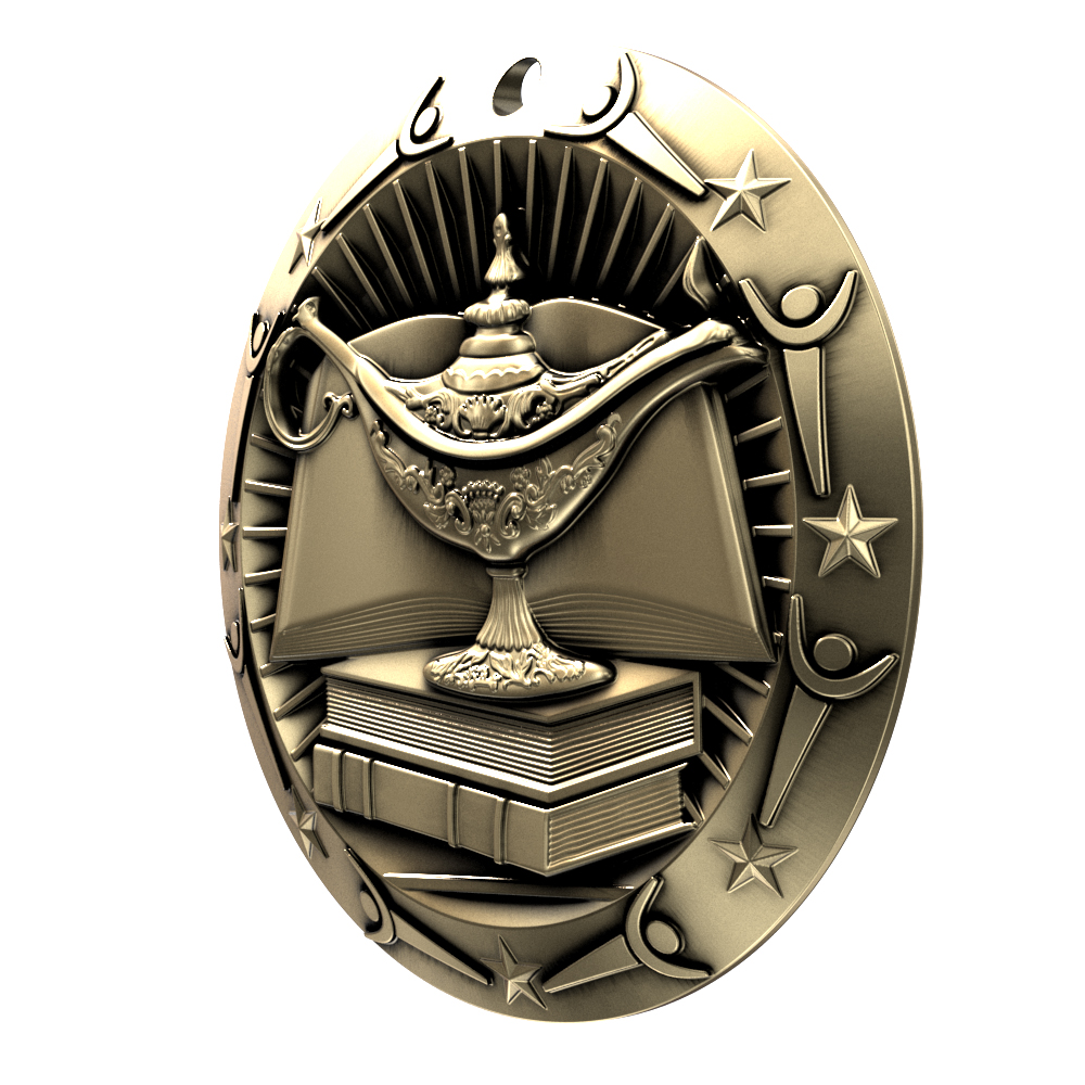 Book & Lamp World Class Medallion (3") 5