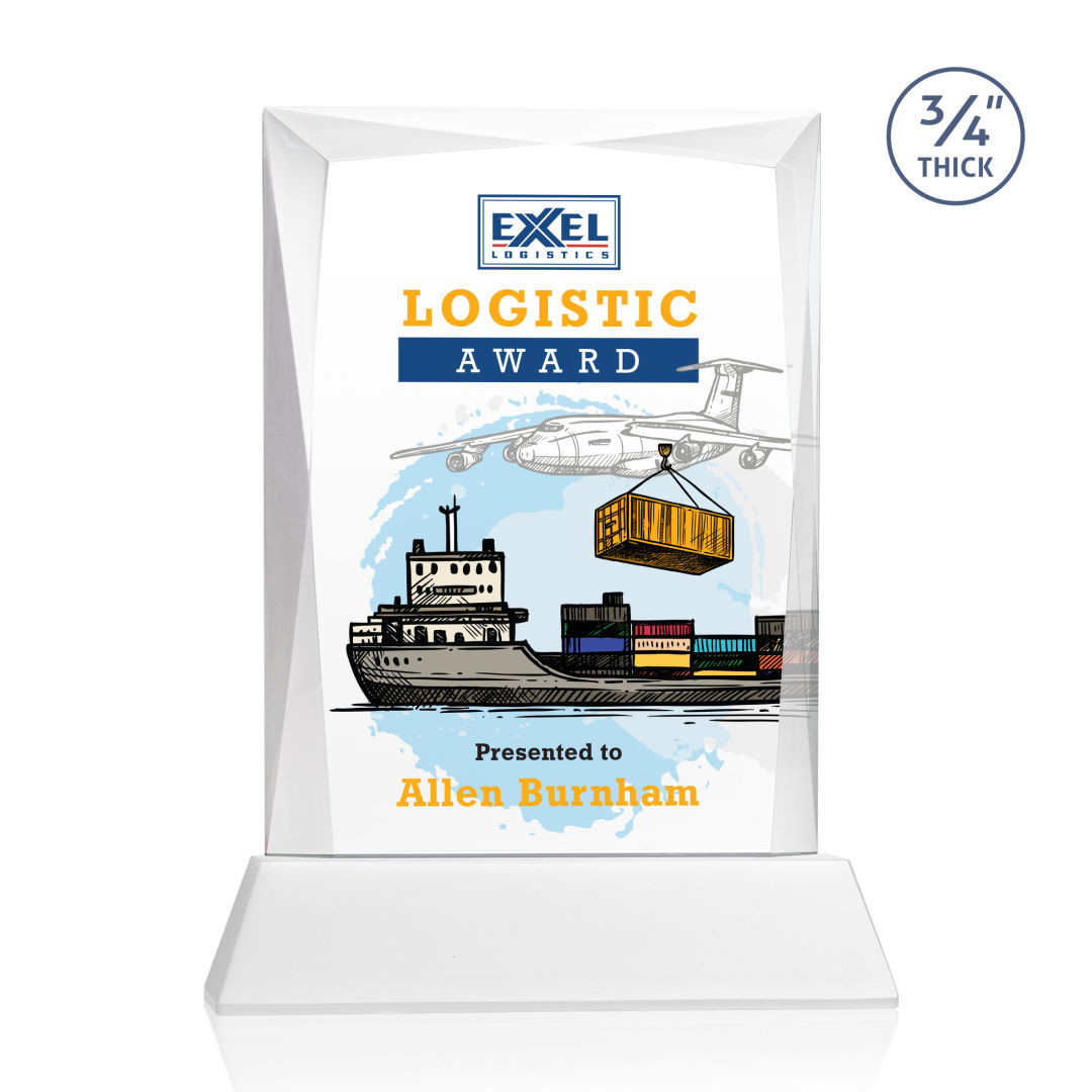 Messina VividPrint™ Award on Newhaven Base - White 6