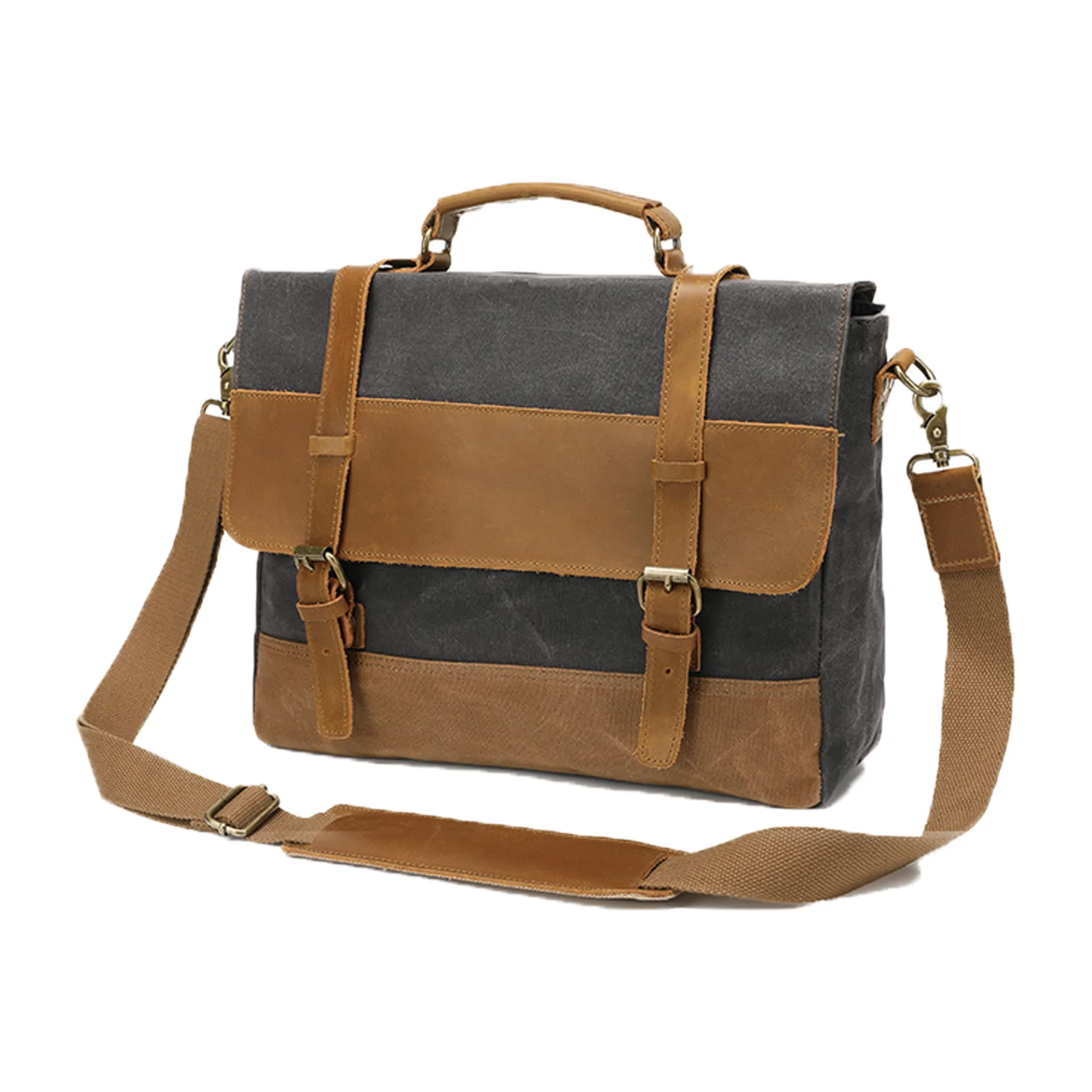 Canvas Leather Computer Laptop Bag 1