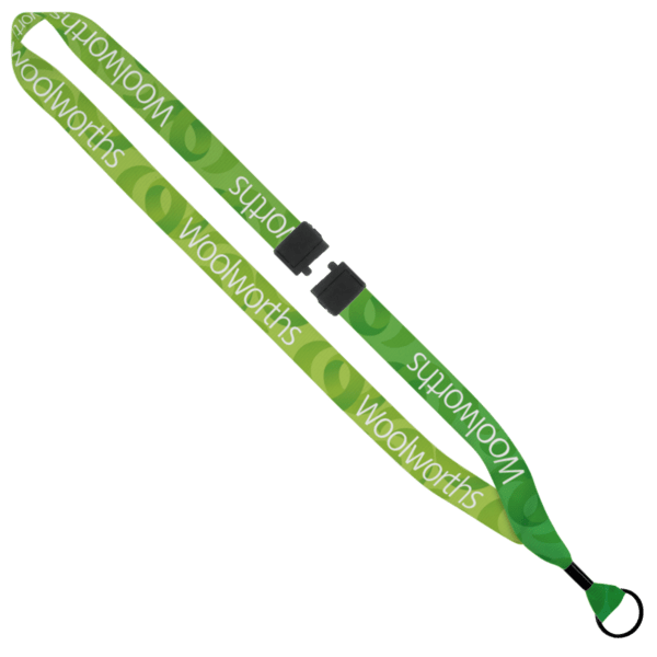 3/4" rPET Dye-Sublimated Lanyard w/ Metal Crimp & Metal Split-Ring 45