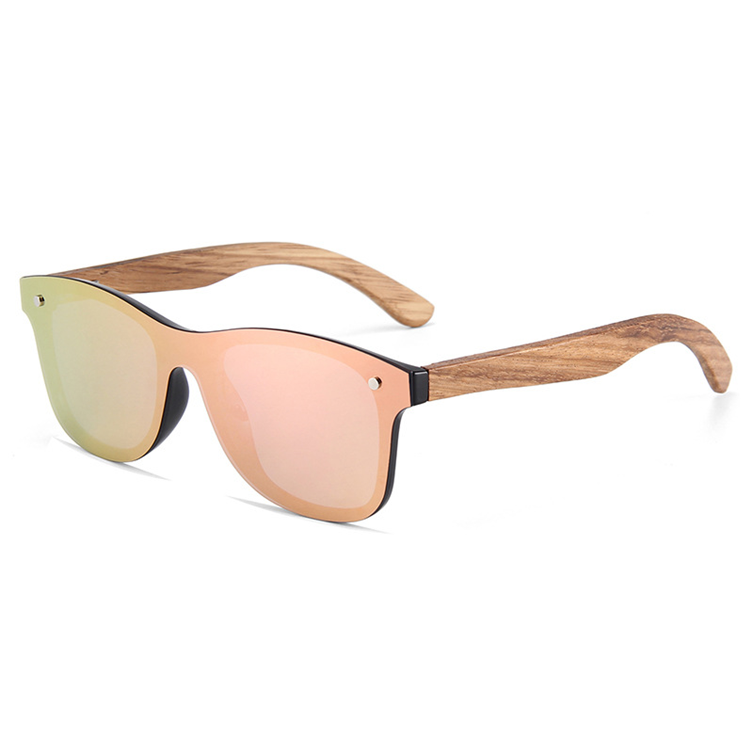 T Square Frameless Polarized Bamboo Wooden Sunglasses 1
