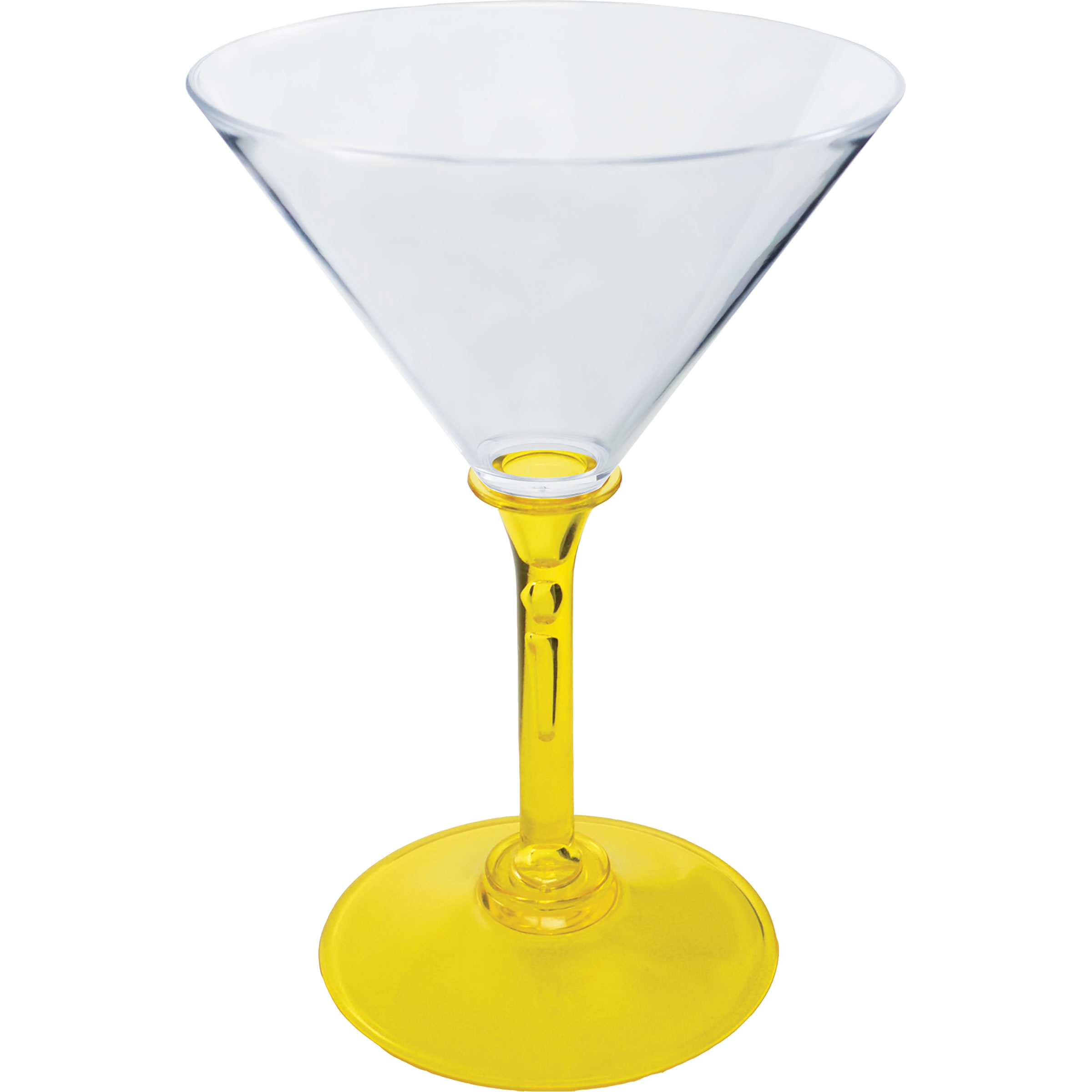 7oz Standard Stem Plastic Martini Glass with Your Choice of Stem Color