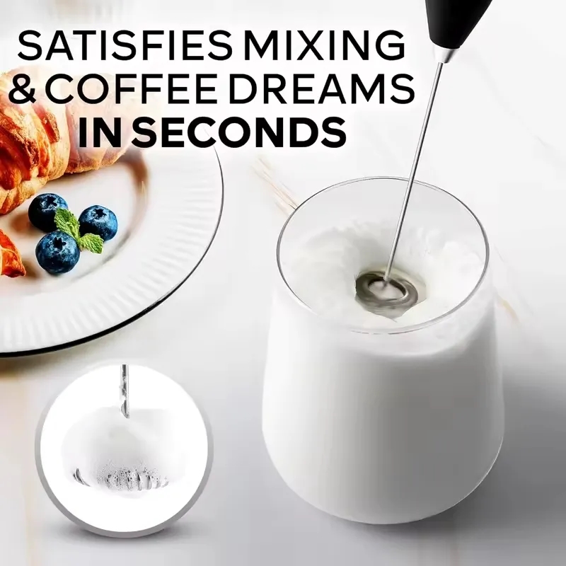 Electric Powerful Milk Frother Handheld Foam Maker 2