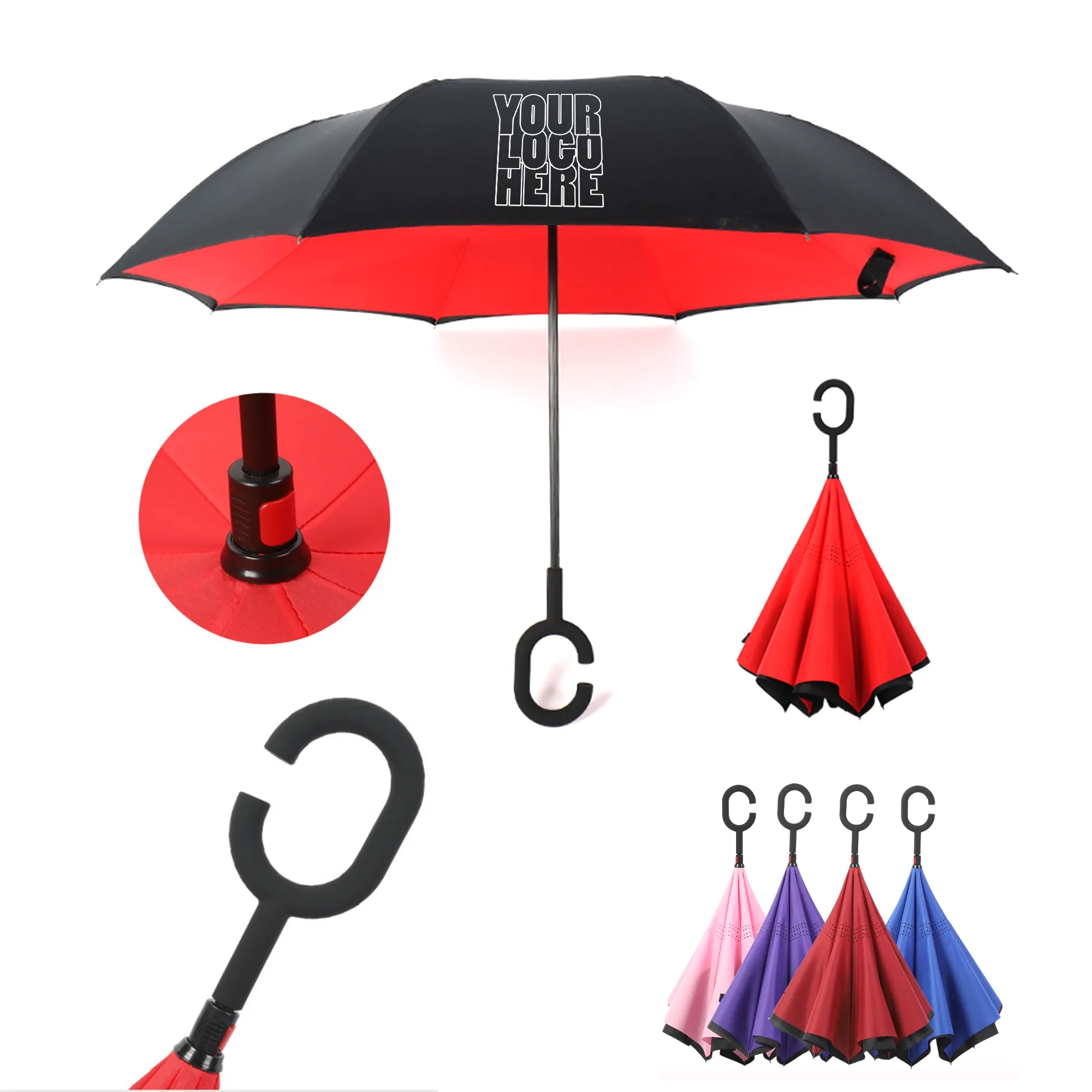 Inverted Umbrella With C-Shape Handle 3