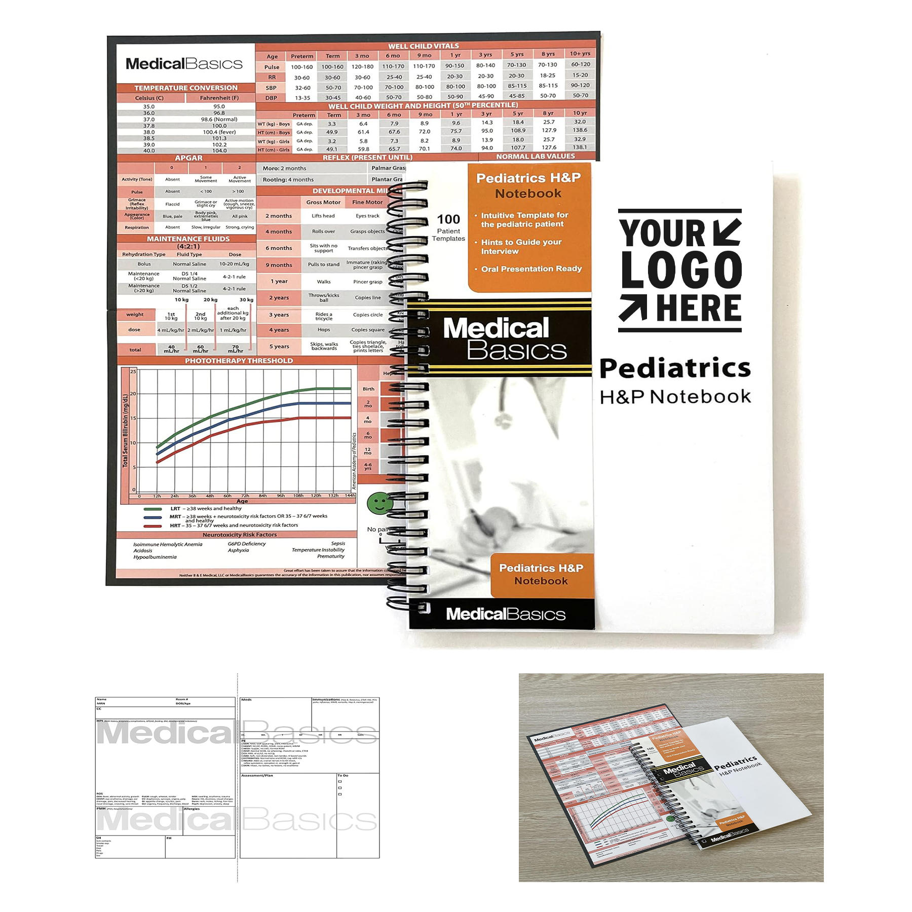 8.5" x 5.5" Pediatrics Notebook 2