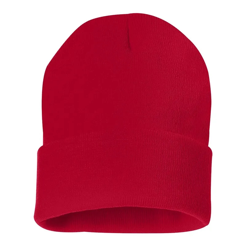 Cuffed Beanie With Faux Leather Patch 10