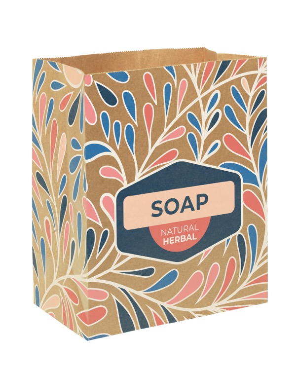 Multi-Sided Full-Color SOS Natural Paper Bag (8.5"x 10.25"x 5")