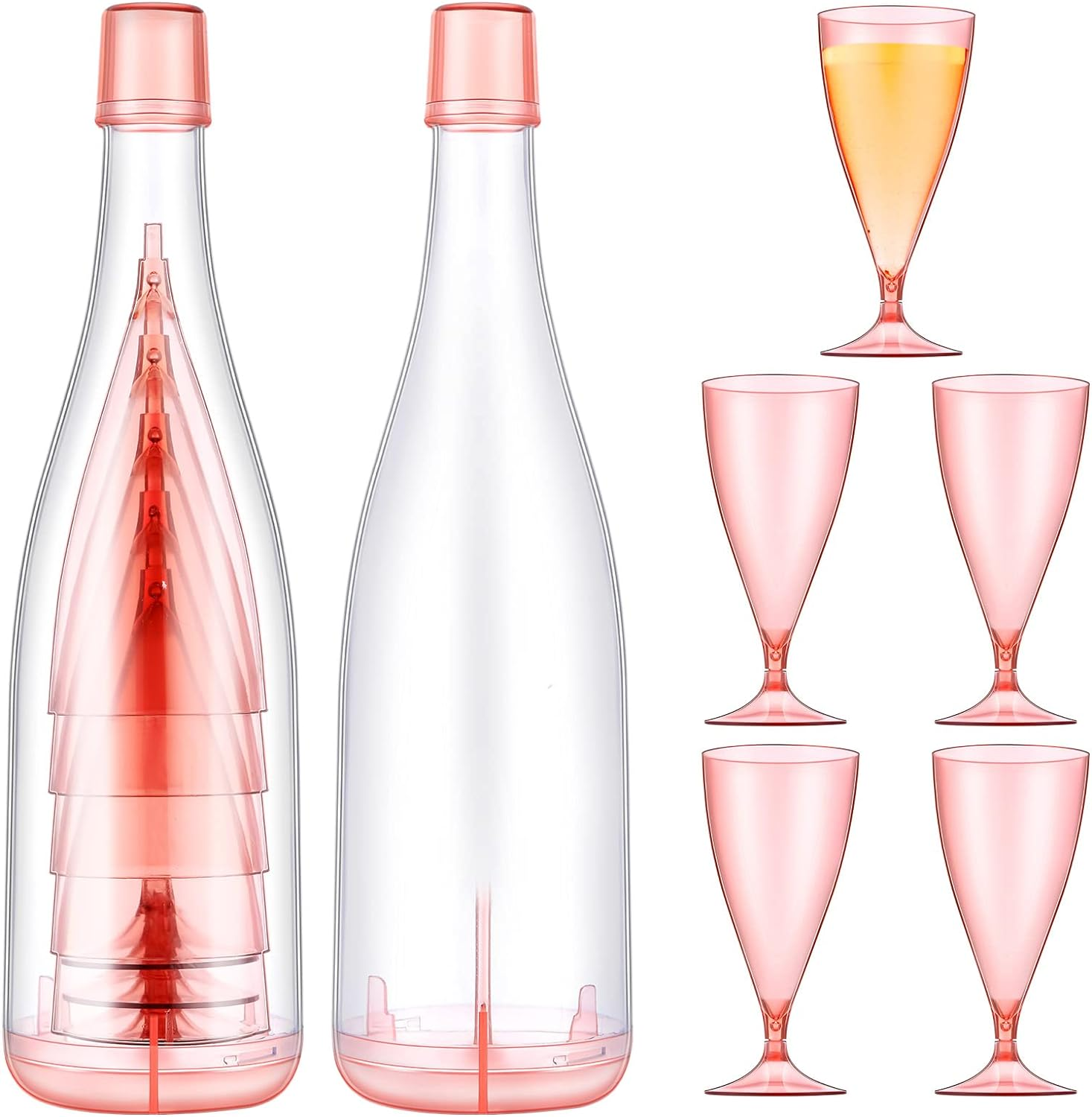Champagne Flute Wine Glasses with Storage Bottle 3