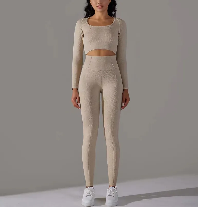 Fitness Yoga Long Sleeve High Waist Suit 8