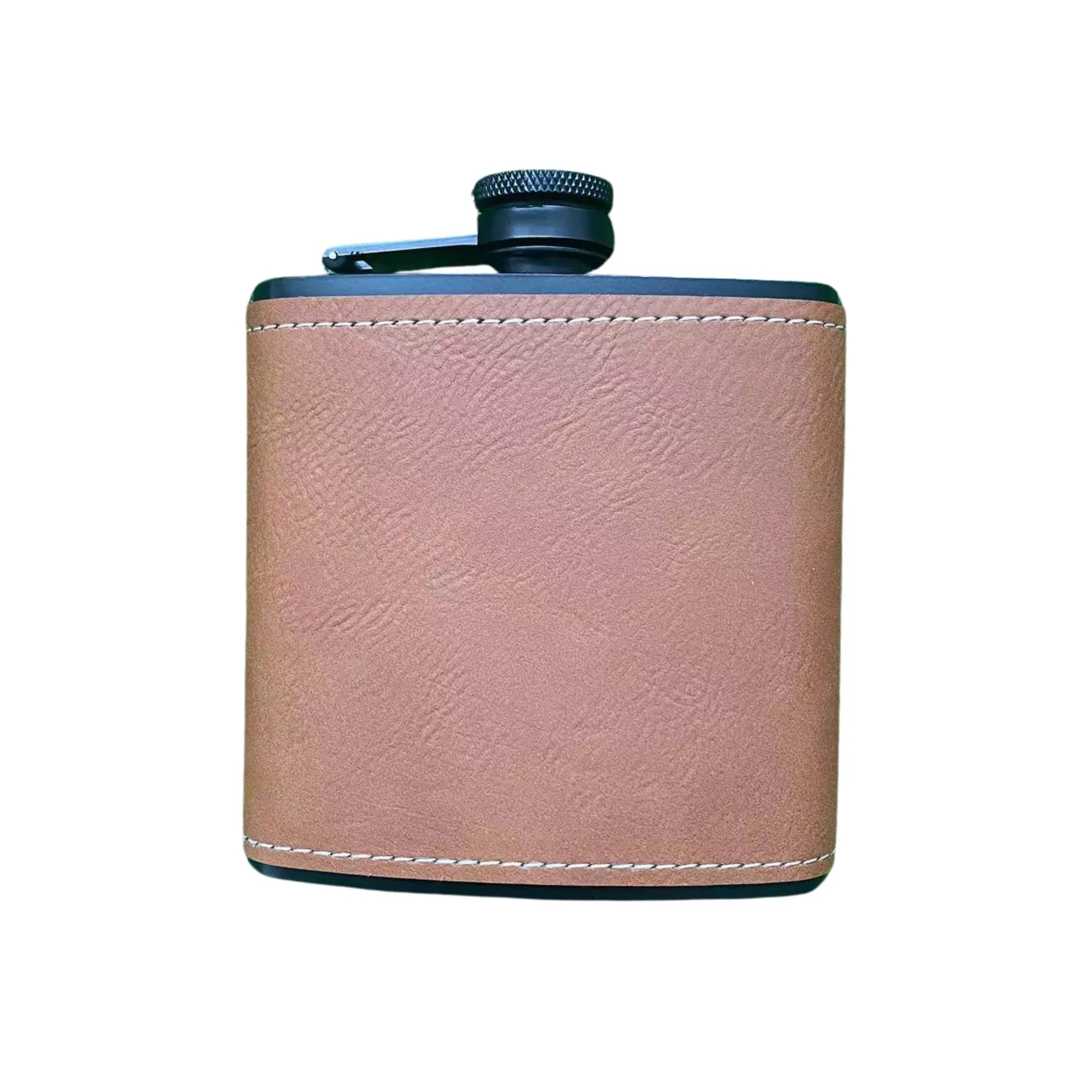 Engraved Leather Hip Flask 6oz 21